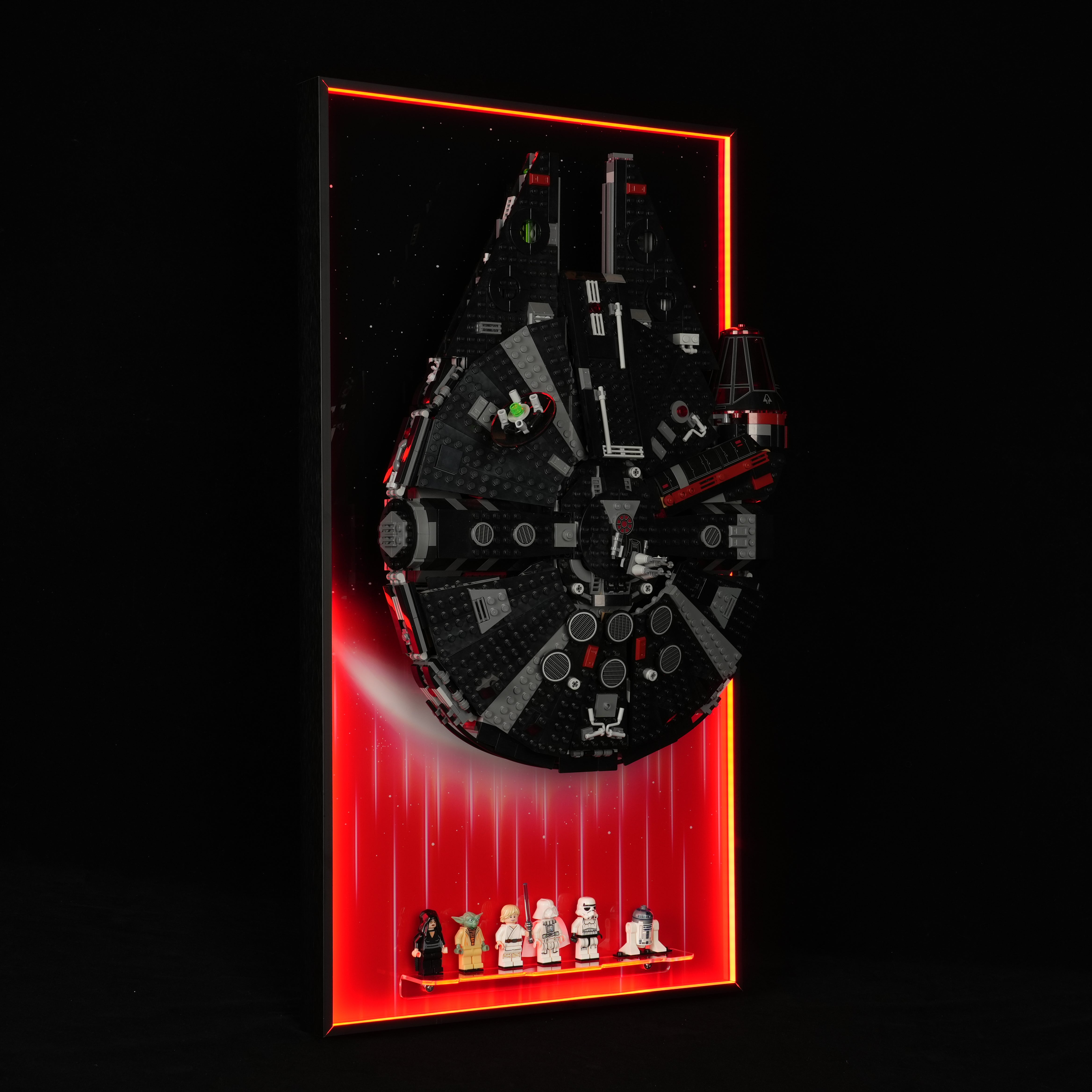 Support mural pour présentoir LEGO® 75257/75389 Star Wars Faucon Millenium/Faucon Noir (1353 pièces) (Ensemble LEGO non inclus)