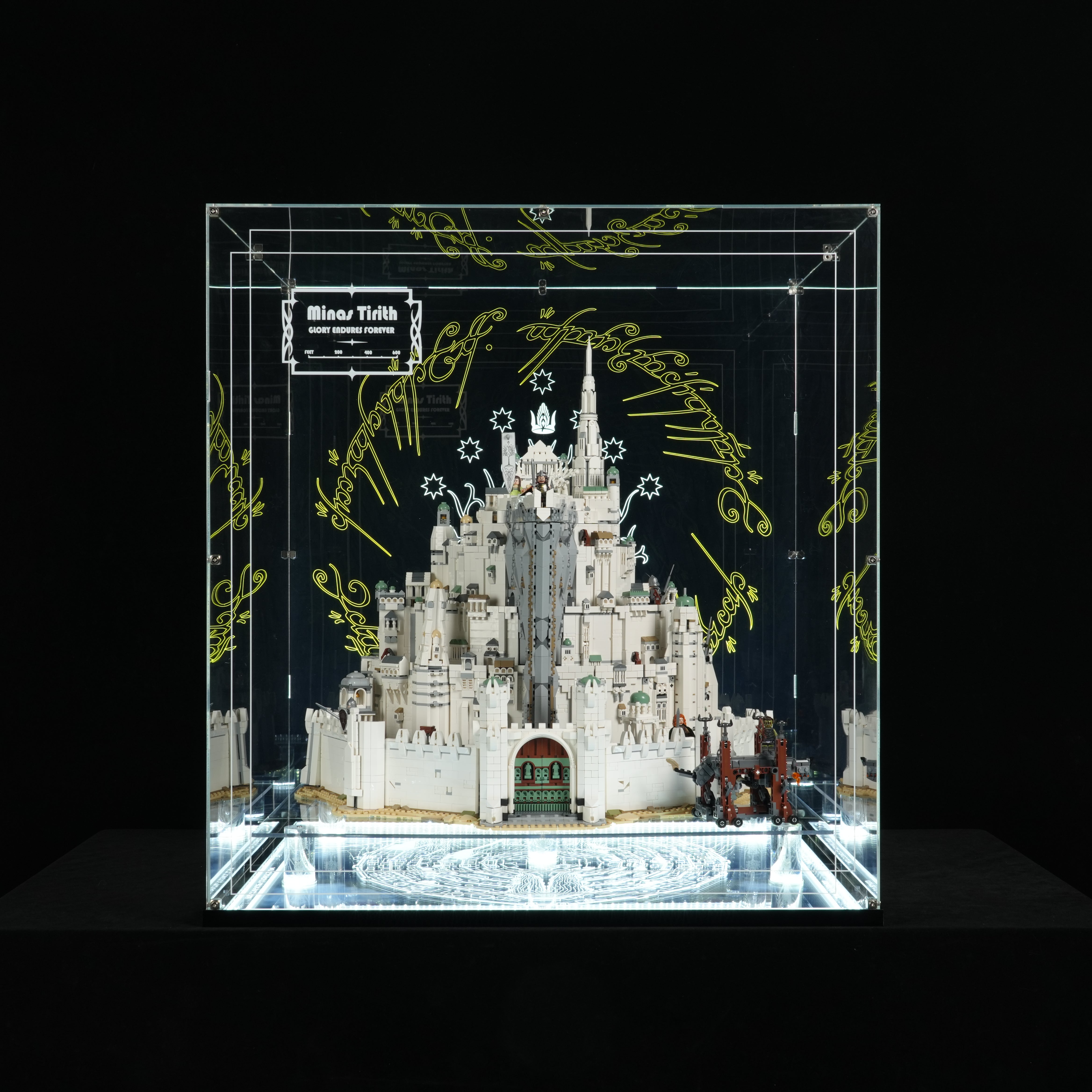 LED Light Acrylic Display Case for LEGO® Icons 11377 The Lord of the Rings: Minas Tirith™ (LEGO® Set NOT Include)