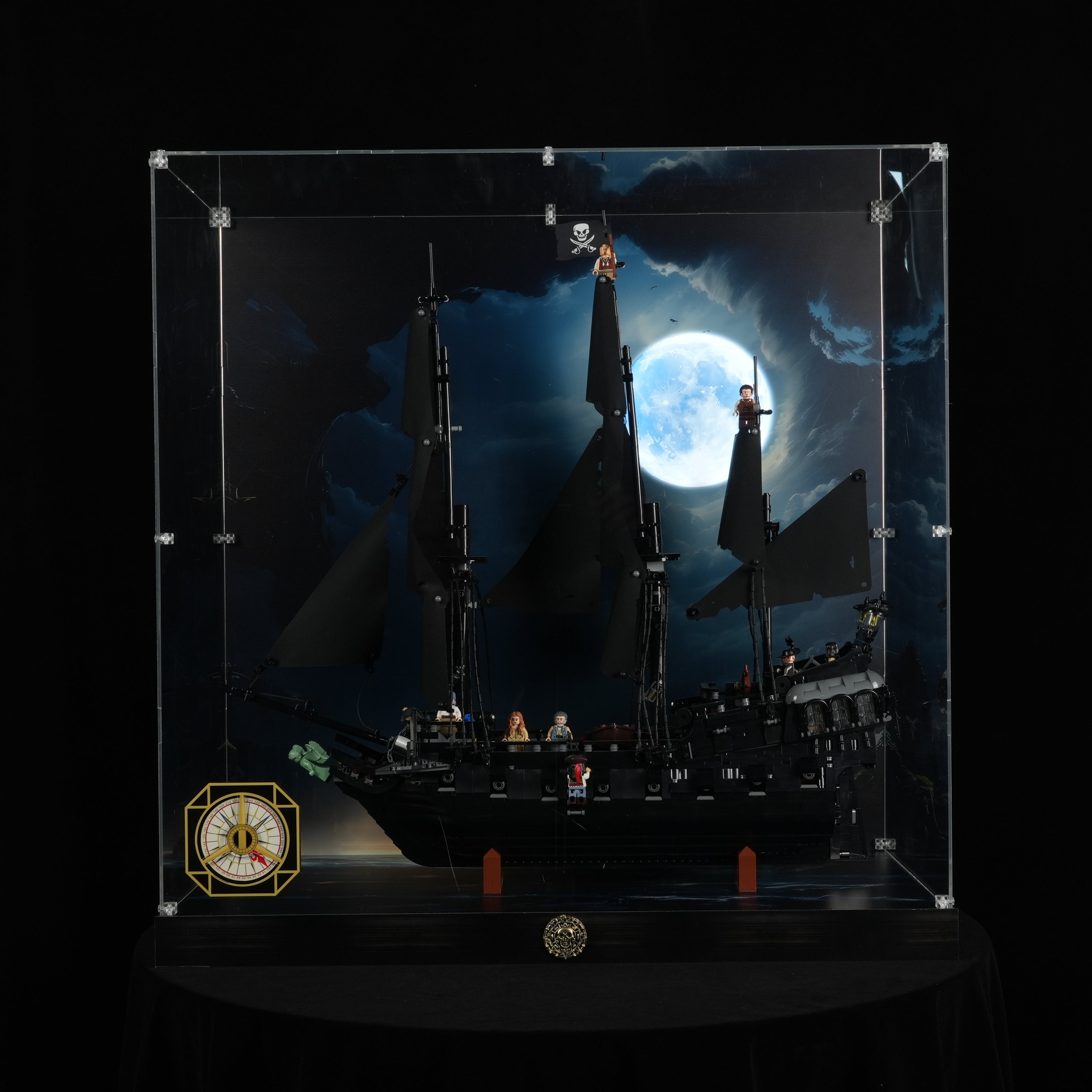 LED Light Acrylic Display Case for LEGO® Icons 10365 Captain Jack Sparrow's Pirate Ship (LEGO® Set Not Included)