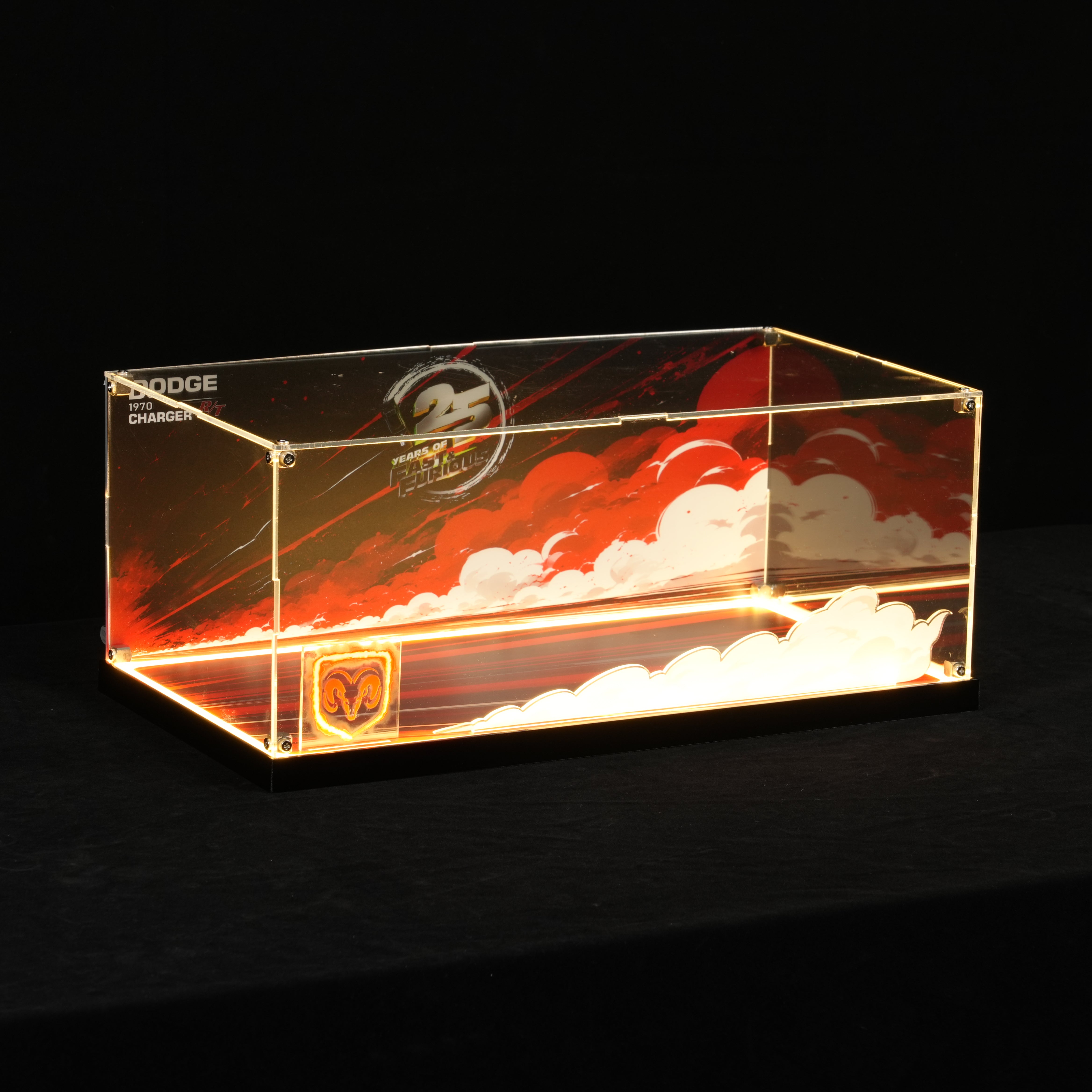 LED Light Acrylic Display Case for LEGO® Technic™ 42231 Fast and Furious Dodge Charger R/T Car (LEGO® Set NOT Include)