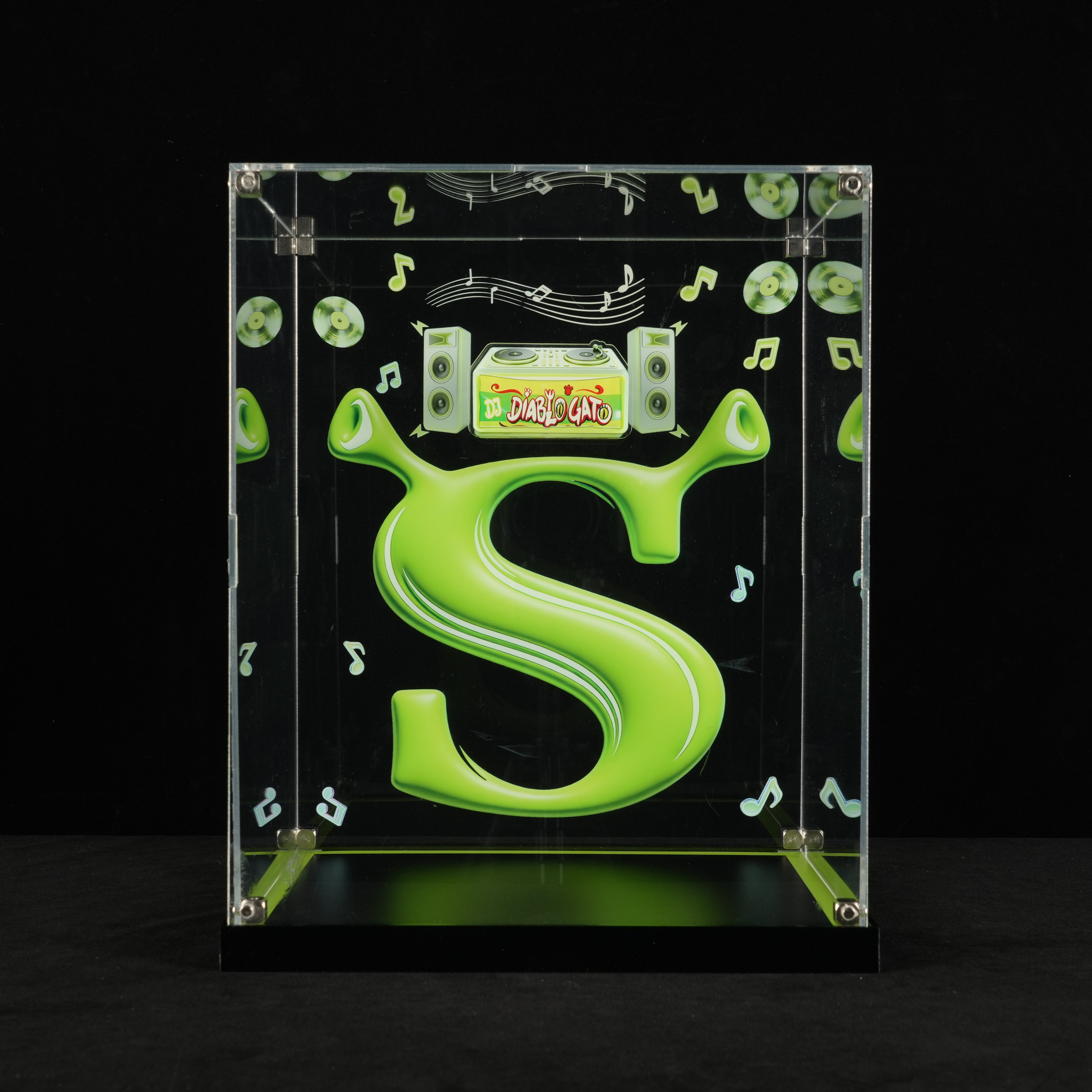 LED Light Acrylic Display Case for LEGO® 72423 Shrek, Donkey & Puss in Boots (LEGO® Set Not Included).