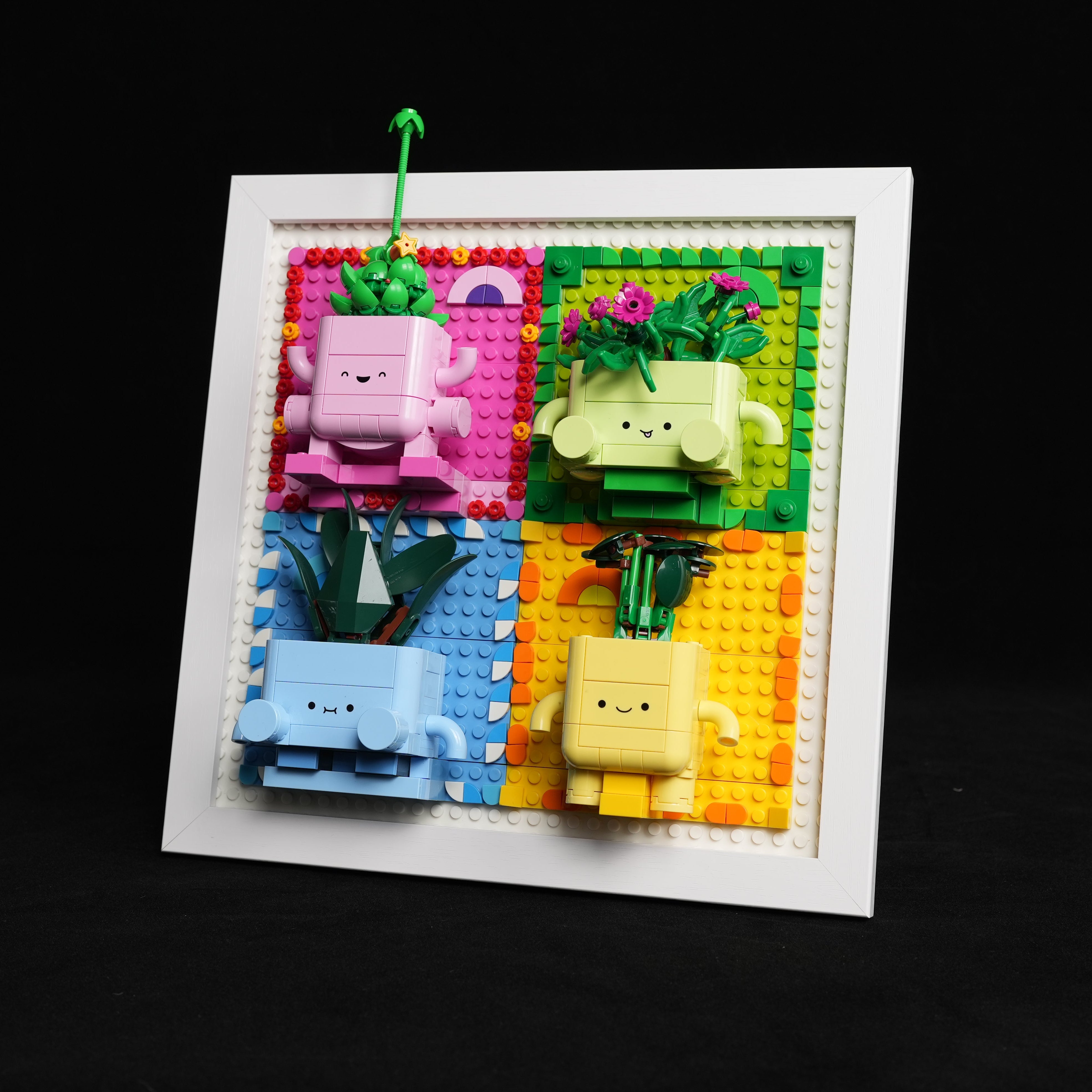 Display Wall Mount for LEGO® Botanicals 10349 & 11506 Happy Plants & Rocking Plants (LEGO® Set NOT Include)