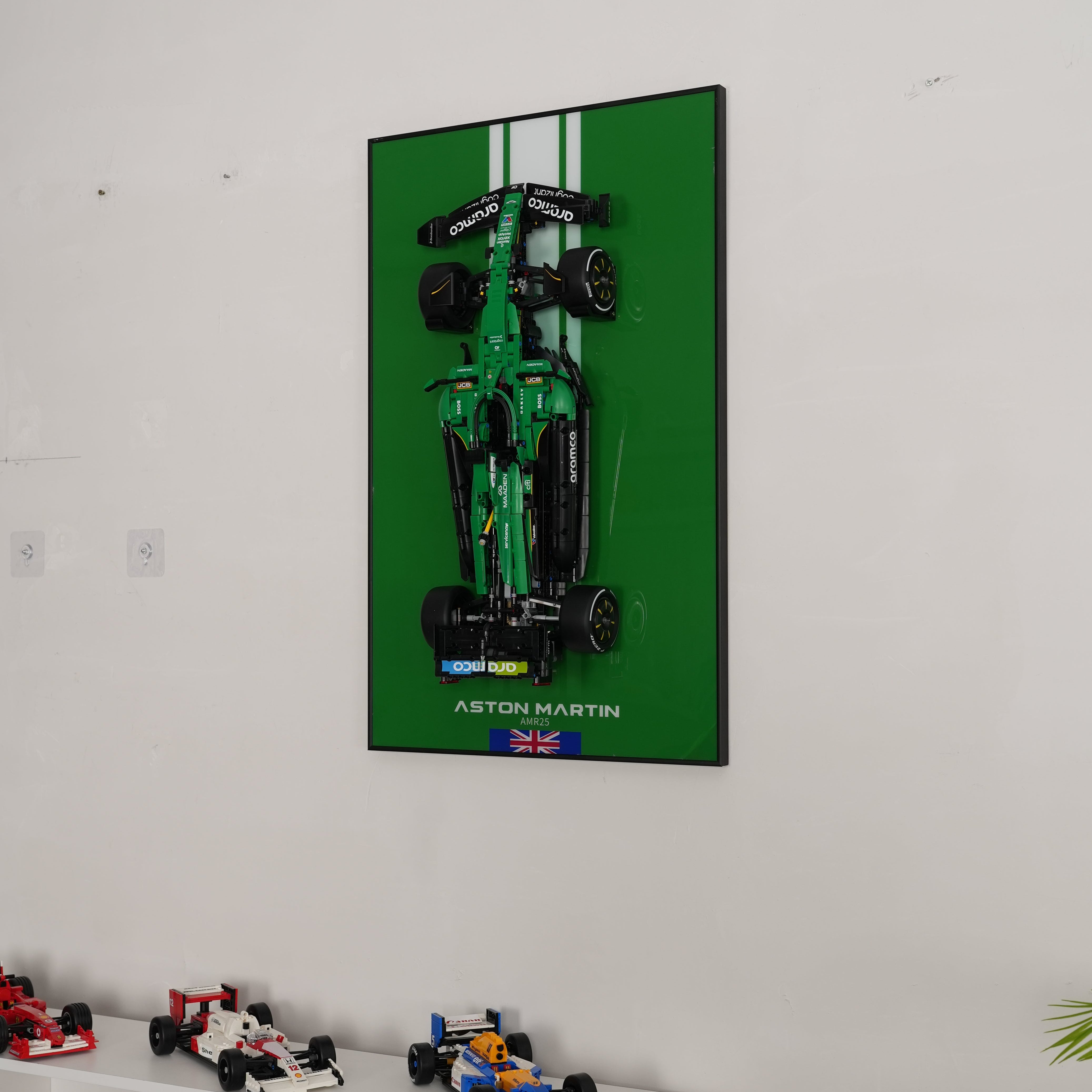Acrylic Display Wall Mount for LEGO® Technic 42240 Aston Martin Aramco AMR25 F1® Car (LEGO® Set NOT Include)
