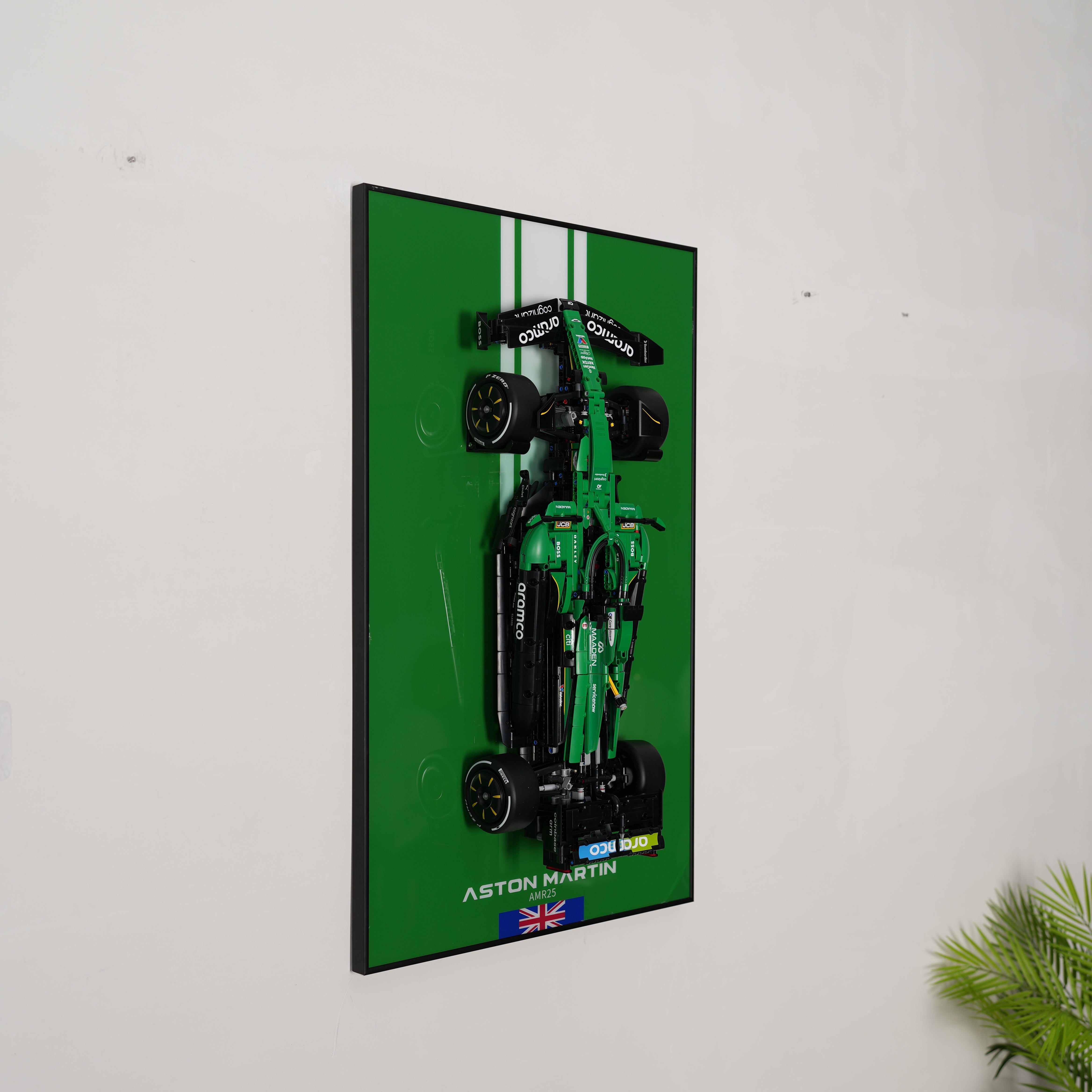 Acrylic Display Wall Mount for LEGO® Technic 42240 Aston Martin Aramco AMR25 F1® Car (LEGO® Set NOT Include)