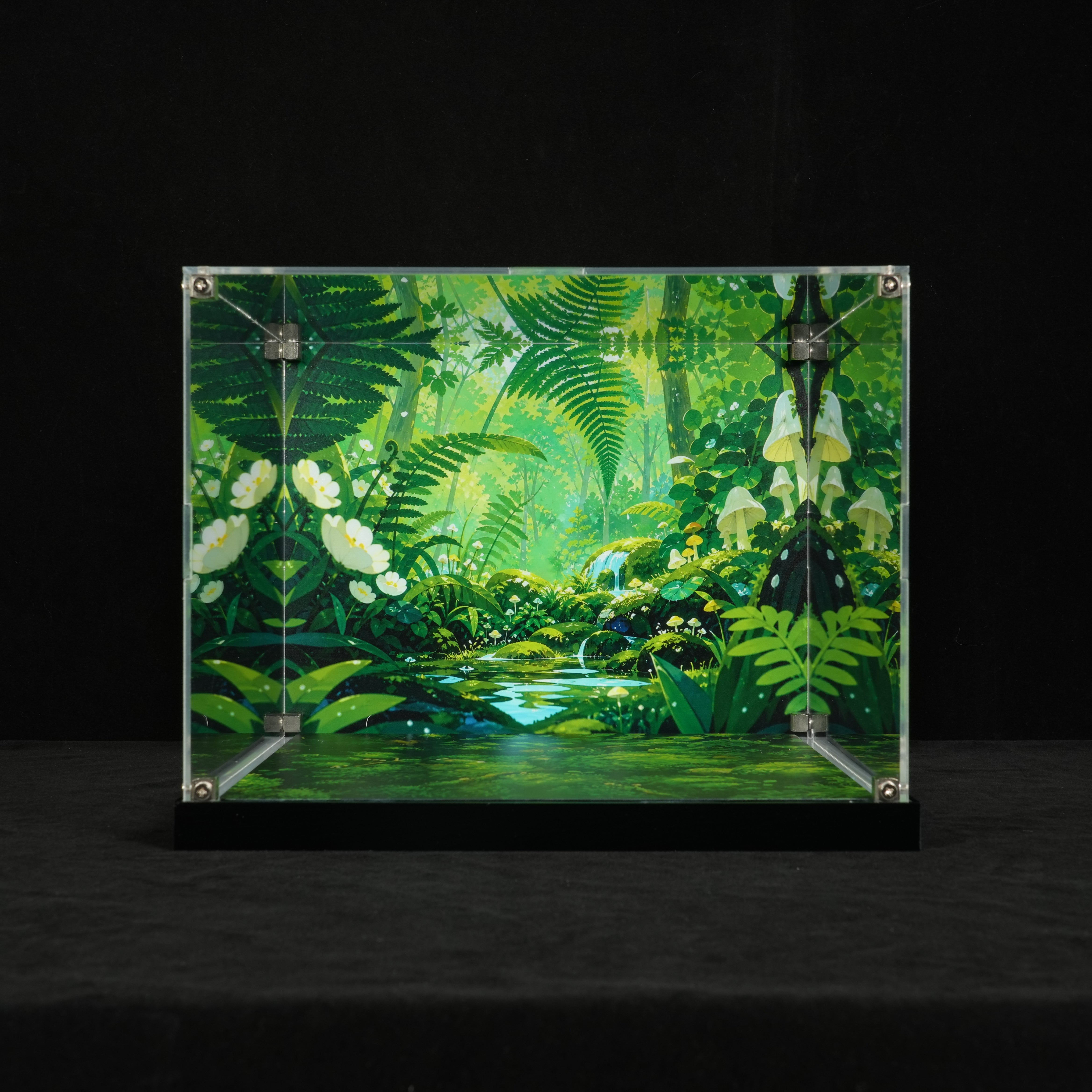 LED Light Acrylic Display Case for LEGO® Botanicals 11505 Woodland Mushrooms (LEGO® Set NOT Include)