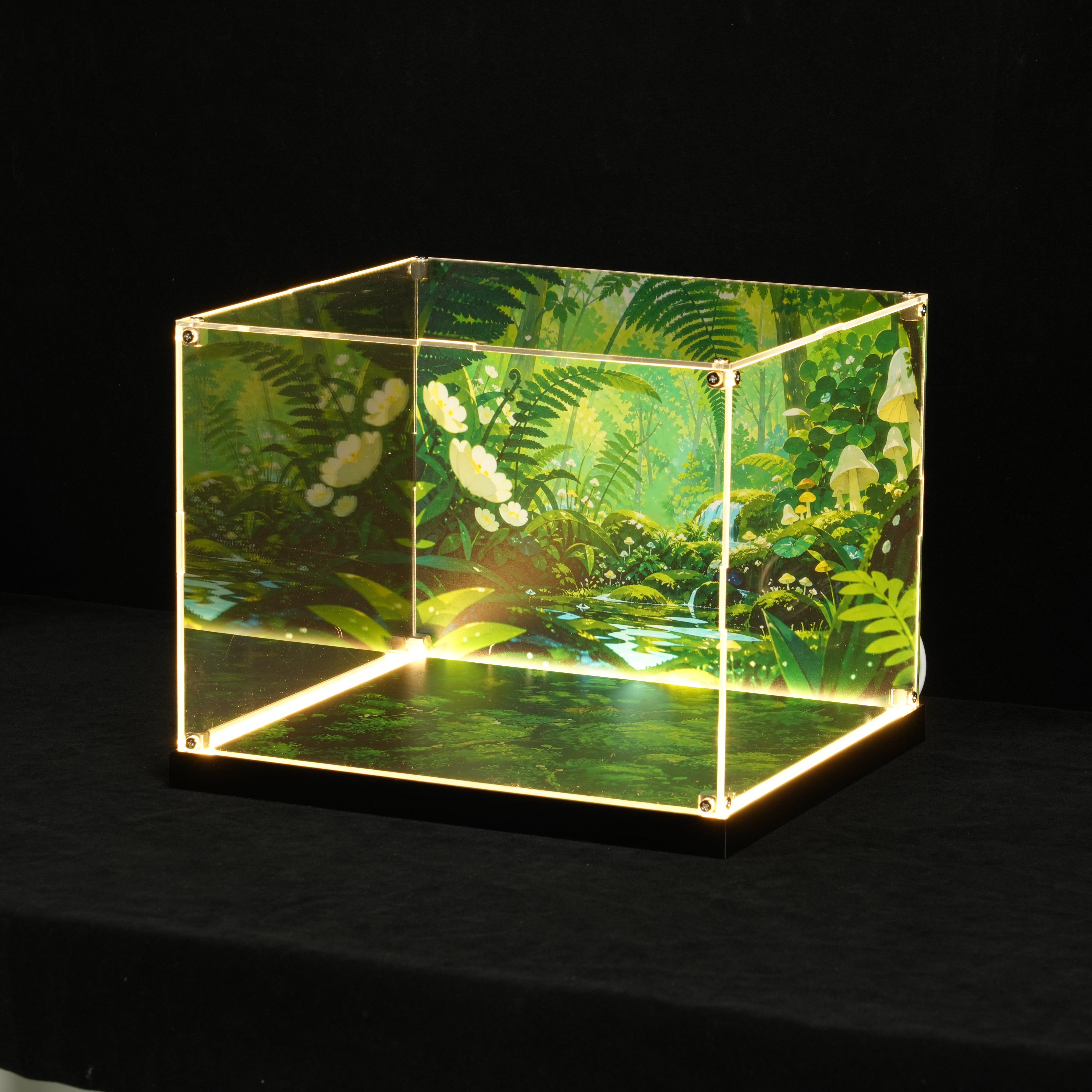 LED Light Acrylic Display Case for LEGO® Botanicals 11505 Woodland Mushrooms (LEGO® Set NOT Include)