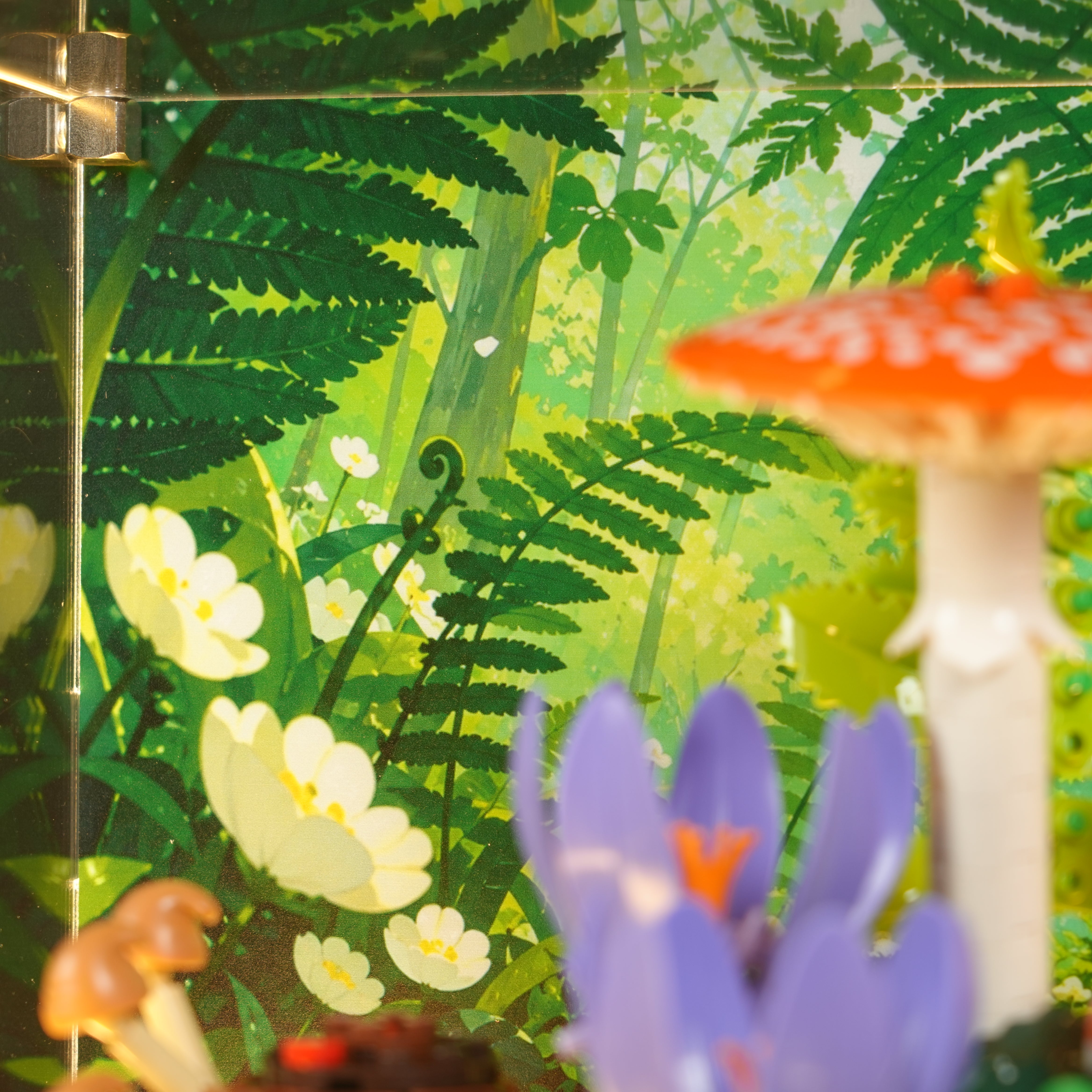 LED Light Acrylic Display Case for LEGO® Botanicals 11505 Woodland Mushrooms (LEGO® Set NOT Include)