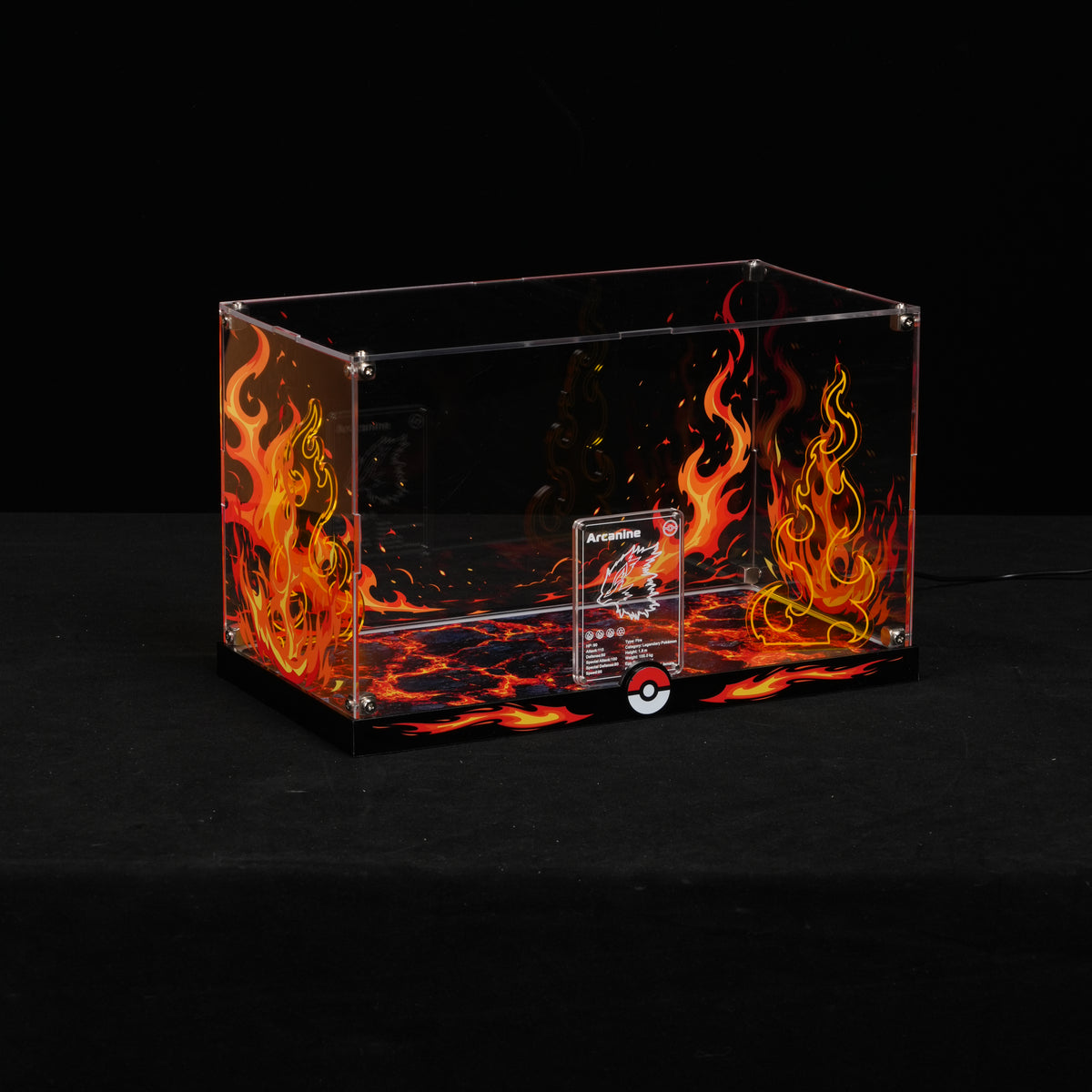 LED Light Acrylic Display Case for LEGO® Pokémon 72160 Arcanine (LEGO® Set NOT Include)