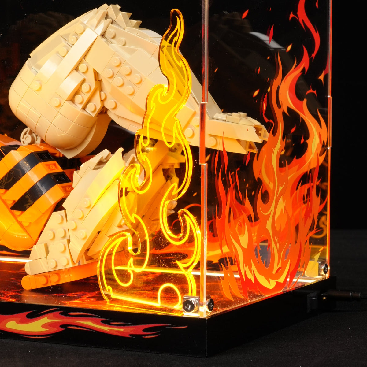 LED Light Acrylic Display Case for LEGO® Pokémon 72160 Arcanine (LEGO® Set NOT Include)