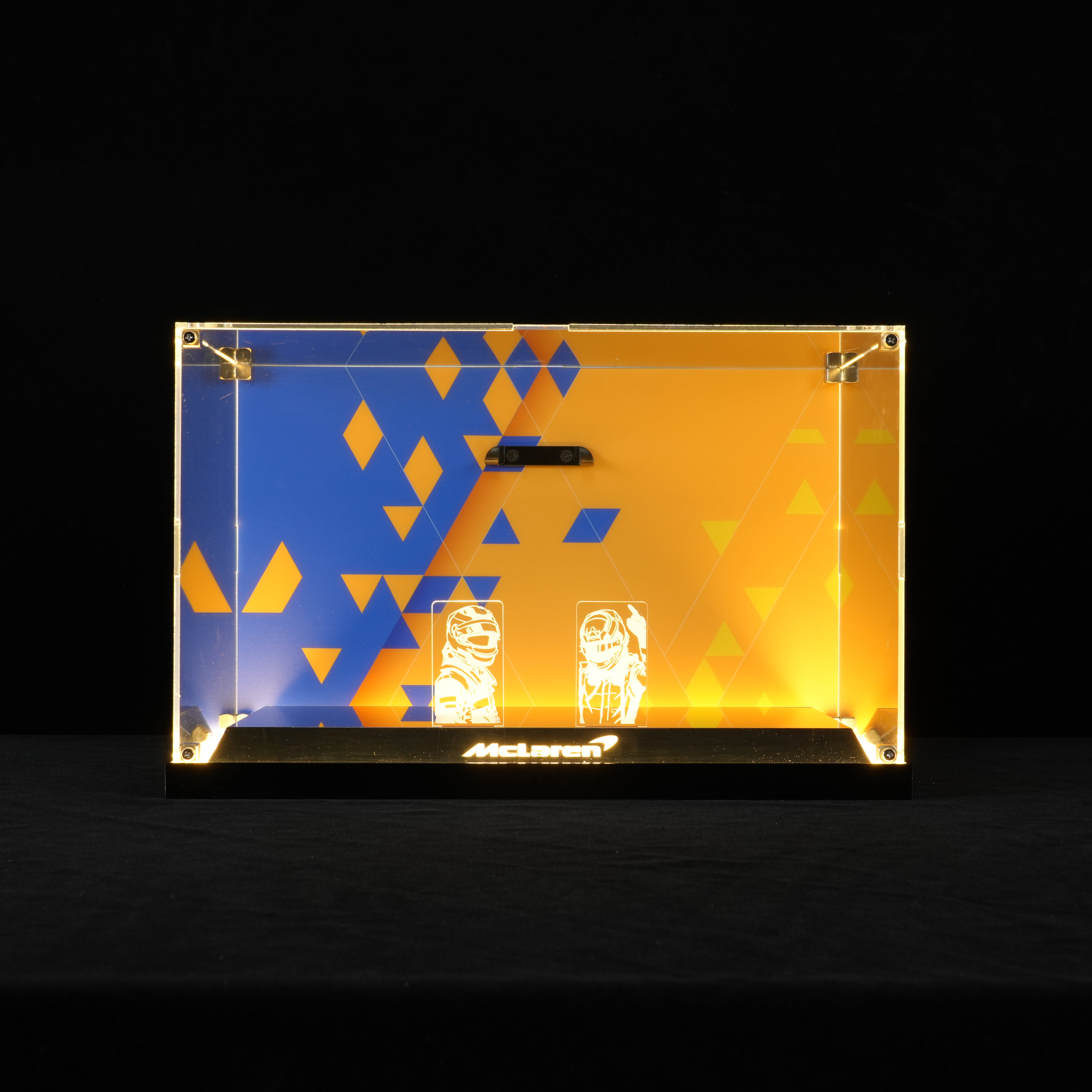 LED Light Acrylic Display Case for LEGO® Editions 43017 Oscar Piastri & 43023 Lando Norris McLaren F1® Team Helmet (LEGO® Set NOT Include)