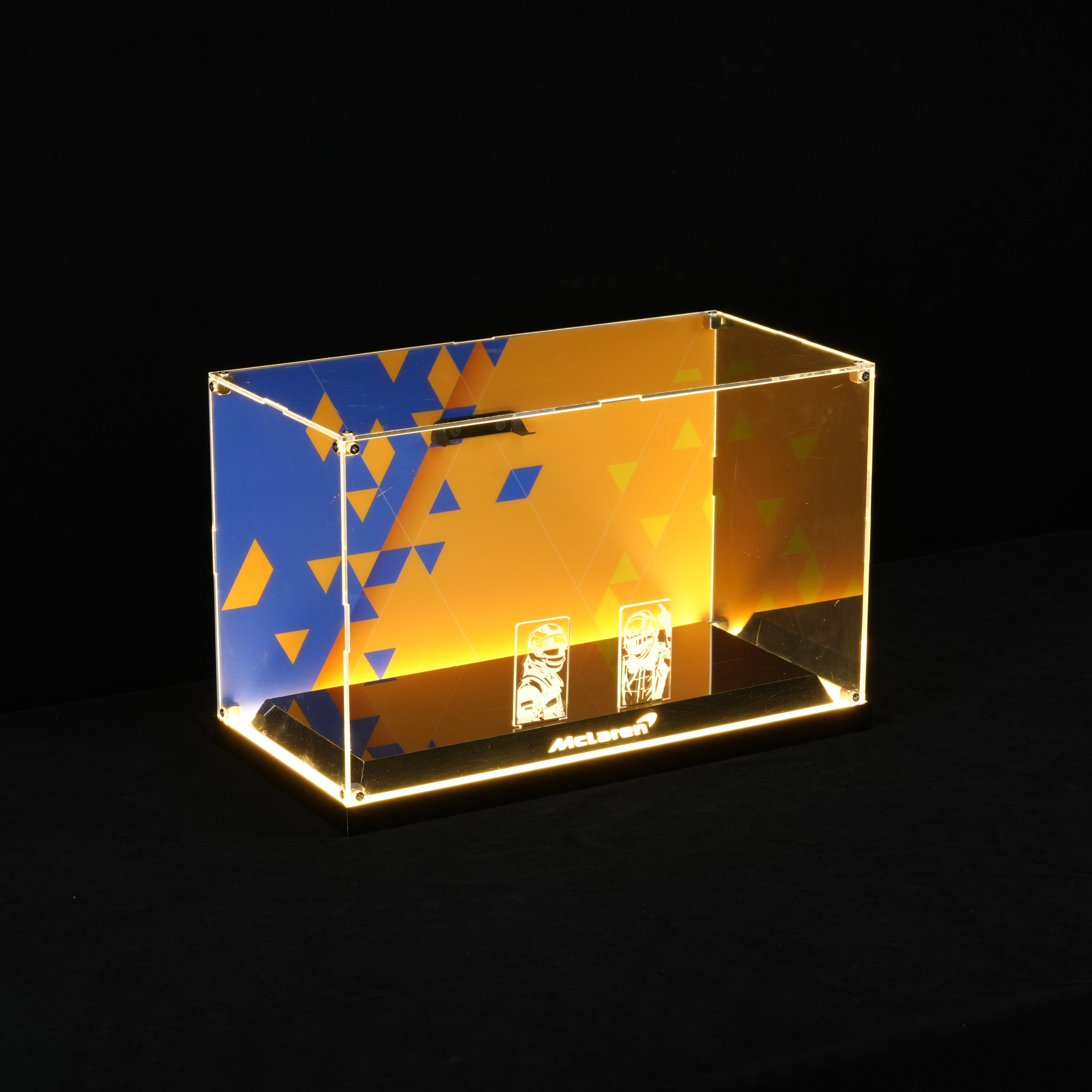 LED Light Acrylic Display Case for LEGO® Editions 43017 Oscar Piastri & 43023 Lando Norris McLaren F1® Team Helmet (LEGO® Set NOT Include)