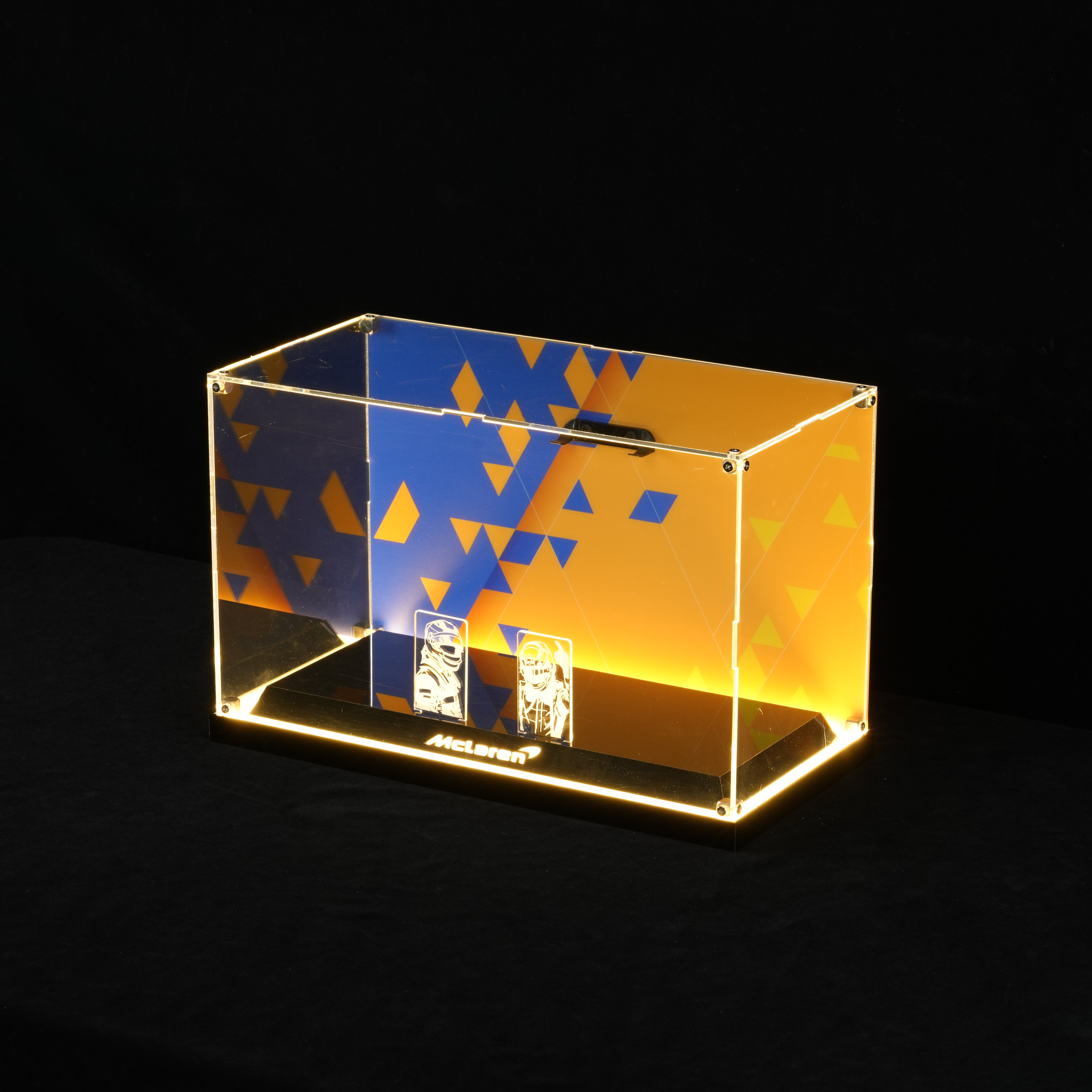 LED Light Acrylic Display Case for LEGO® Editions 43017 Oscar Piastri & 43023 Lando Norris McLaren F1® Team Helmet (LEGO® Set NOT Include)