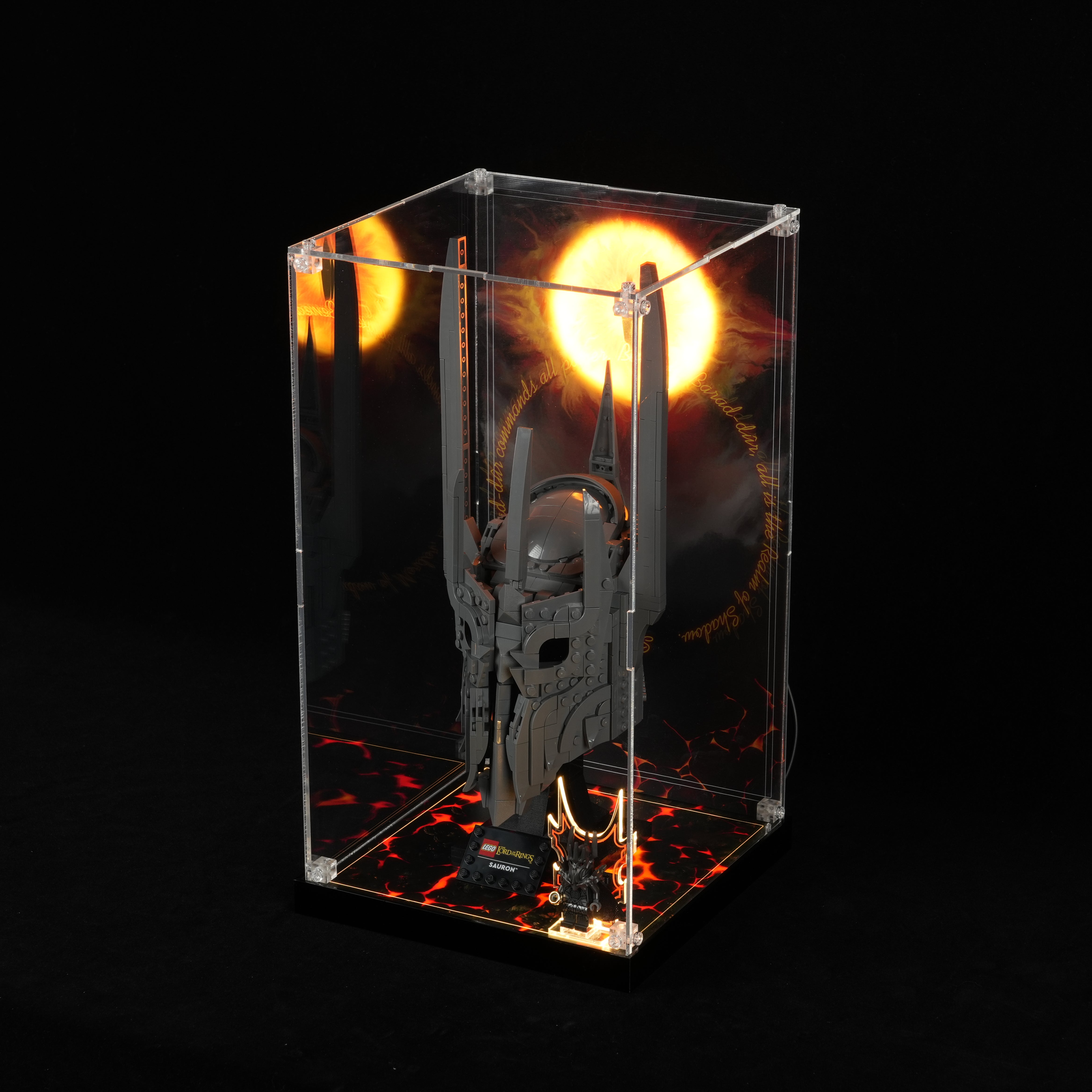 LED Light Acrylic Display Case for LEGO® Icons 11373 The Lord of the Rings: Sauron's Helmet (LEGO® Set NOT Include)