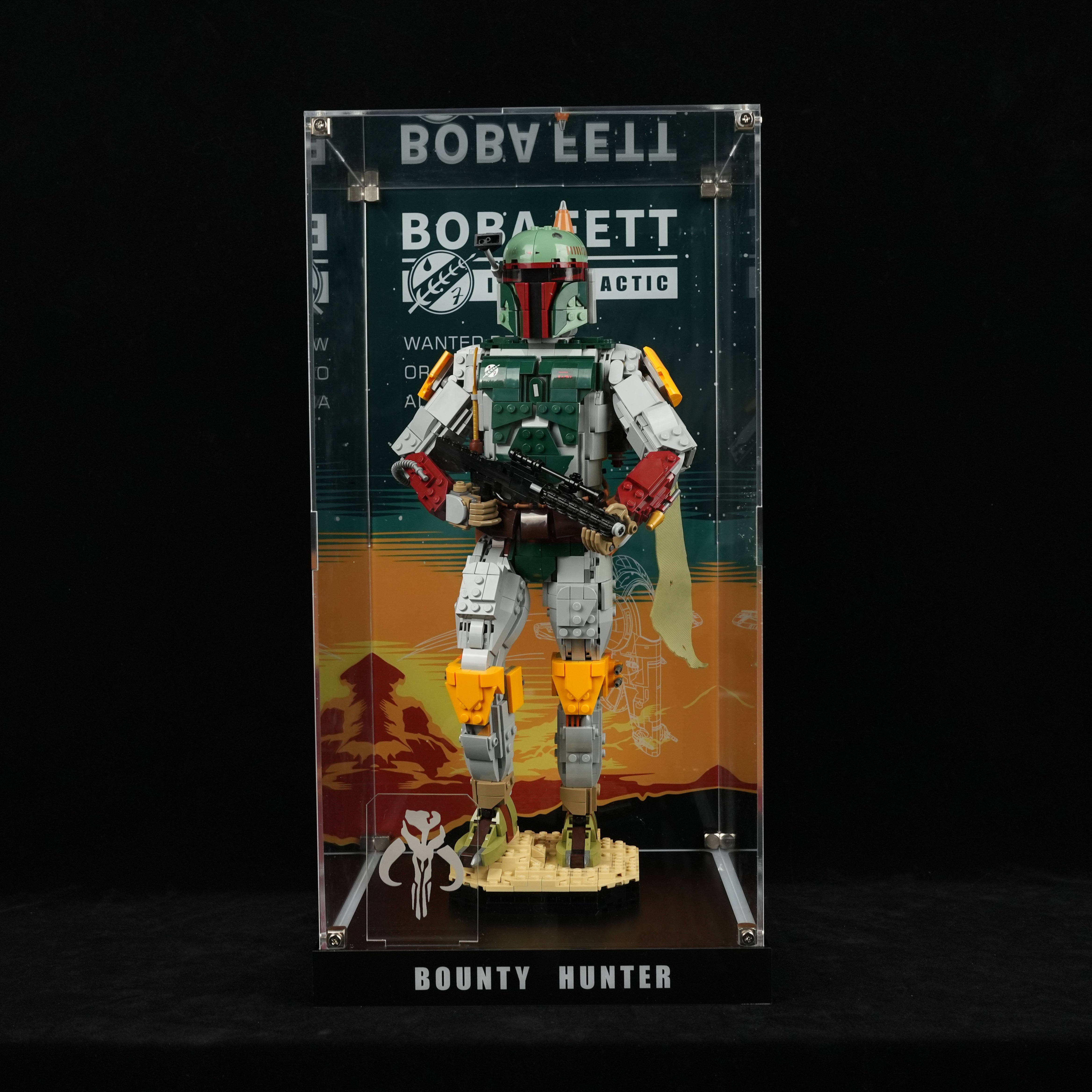 LED Light Acrylic Display Case for LEGO® Star Wars™ 75455 Boba Fett™ (LEGO® Set NOT Included)