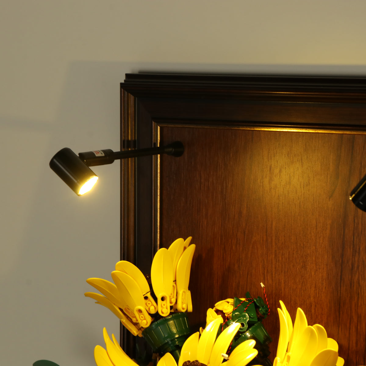 LED Light Display Wall Mount for LEGO® Botanicals 11502 Sunflower Bouquet (LEGO® Set NOT Included)