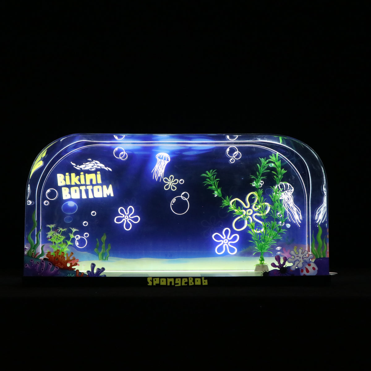 One-Piece Design LED Light Acrylic Display Case for LEGO® Icons 11386 SpongeBob SquarePants™: Bikini Bottom (LEGO® Set Not Included)