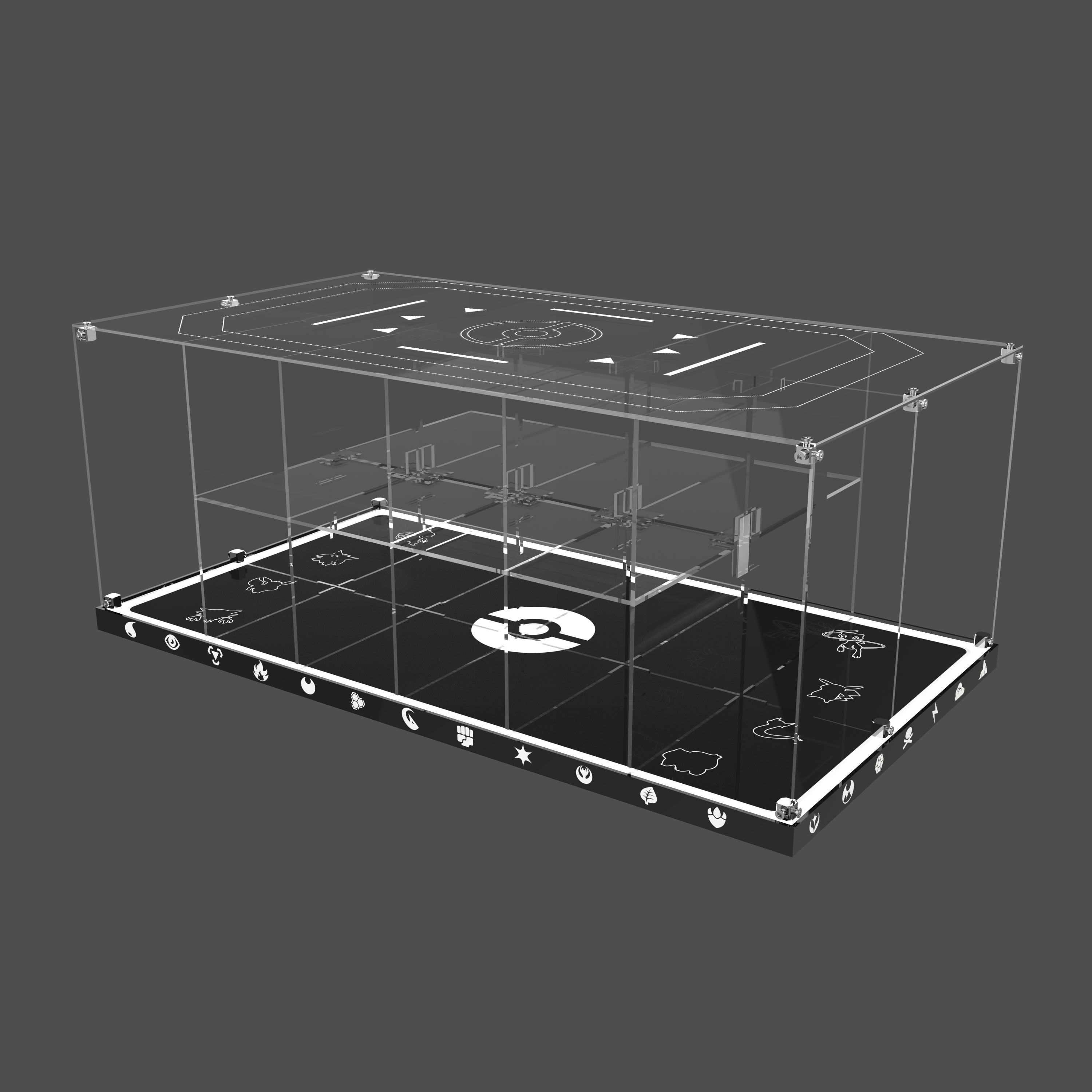 LED Light Acrylic Display Case for LEGO Pokémon™ SMART Play Collection (LEGO® Set NOT Include)