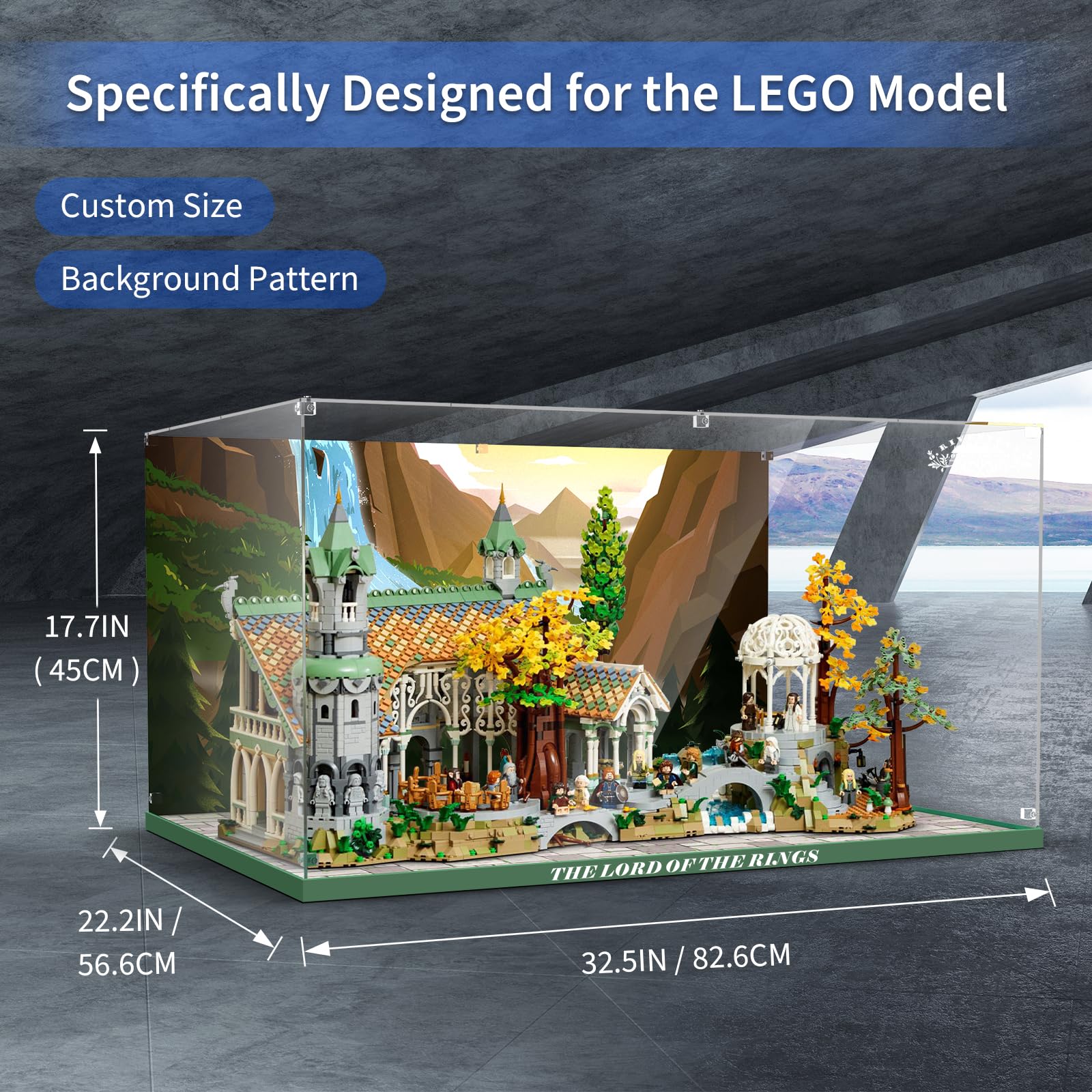 Acrylic Display Case for LEGO® 10316 THE LORD OF THE RINGS: RIVENDELL™ (LEGO® Set NOT Include)