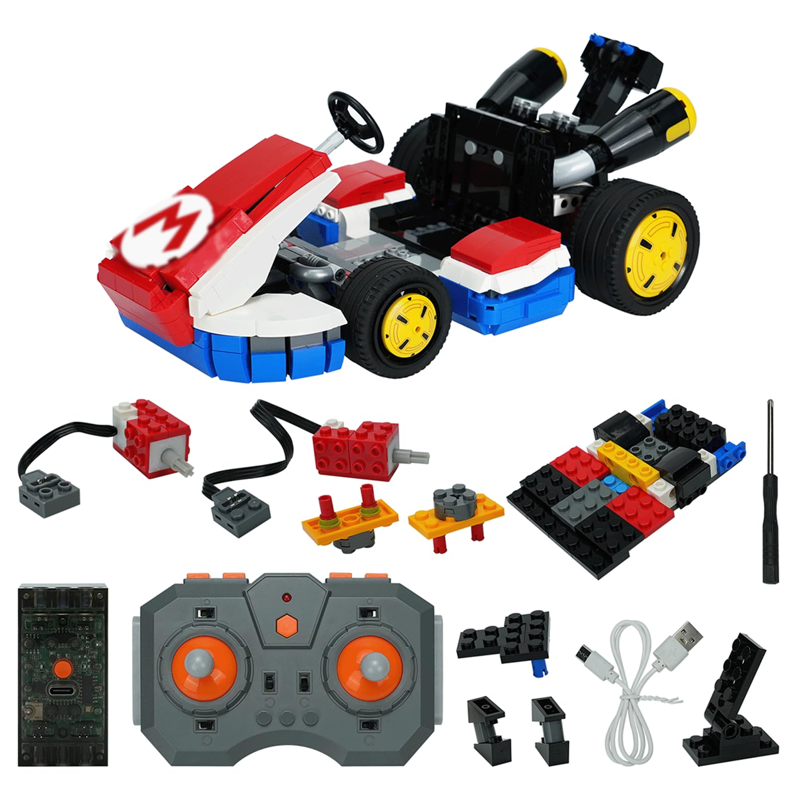 Remote Control Power Kit for LEGO 72037 Super Mario - Mario Kart – Mario & Standard Kart (LEGO Set Not Included)