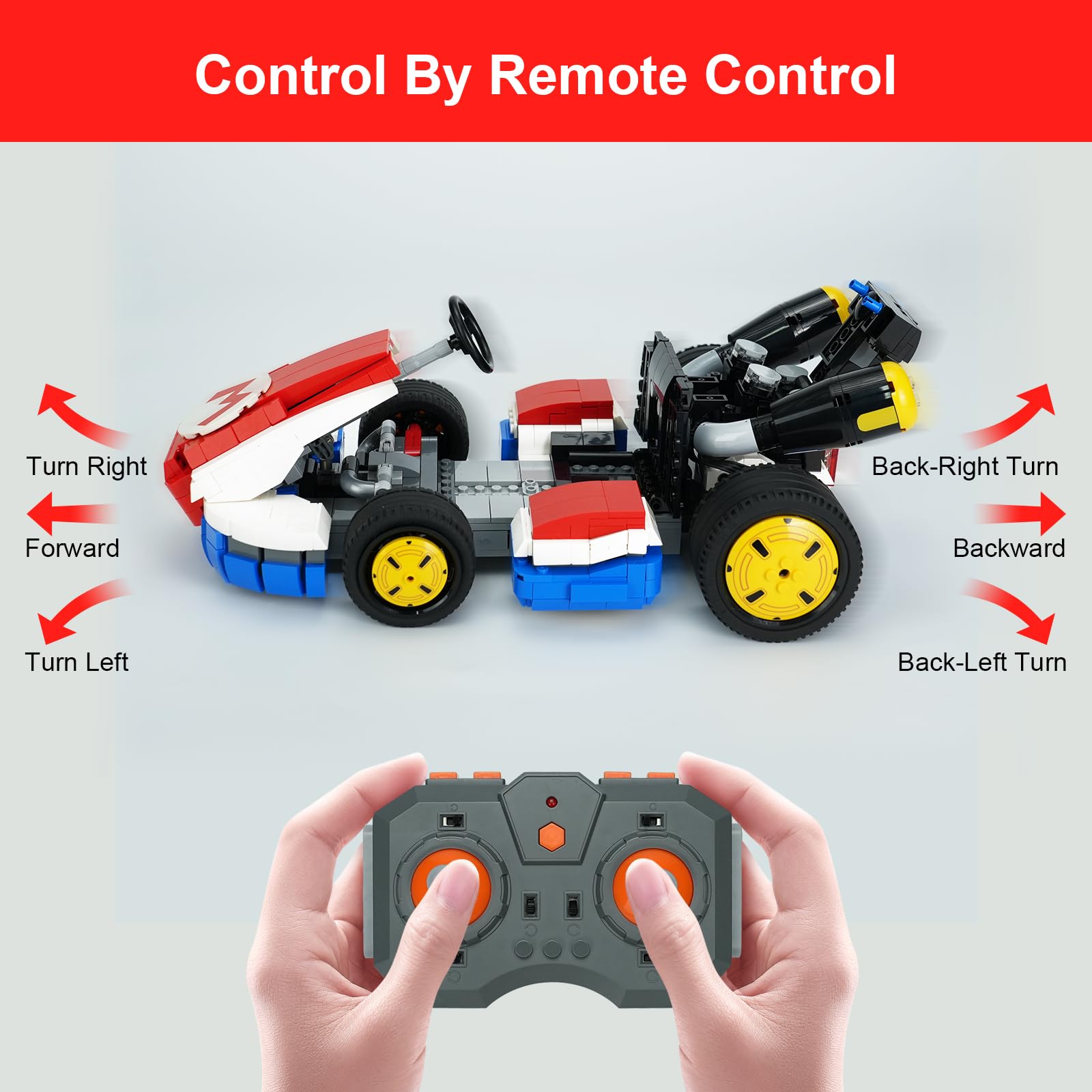 Remote Control Power Kit for LEGO 72037 Super Mario - Mario Kart – Mario & Standard Kart (LEGO Set Not Included)