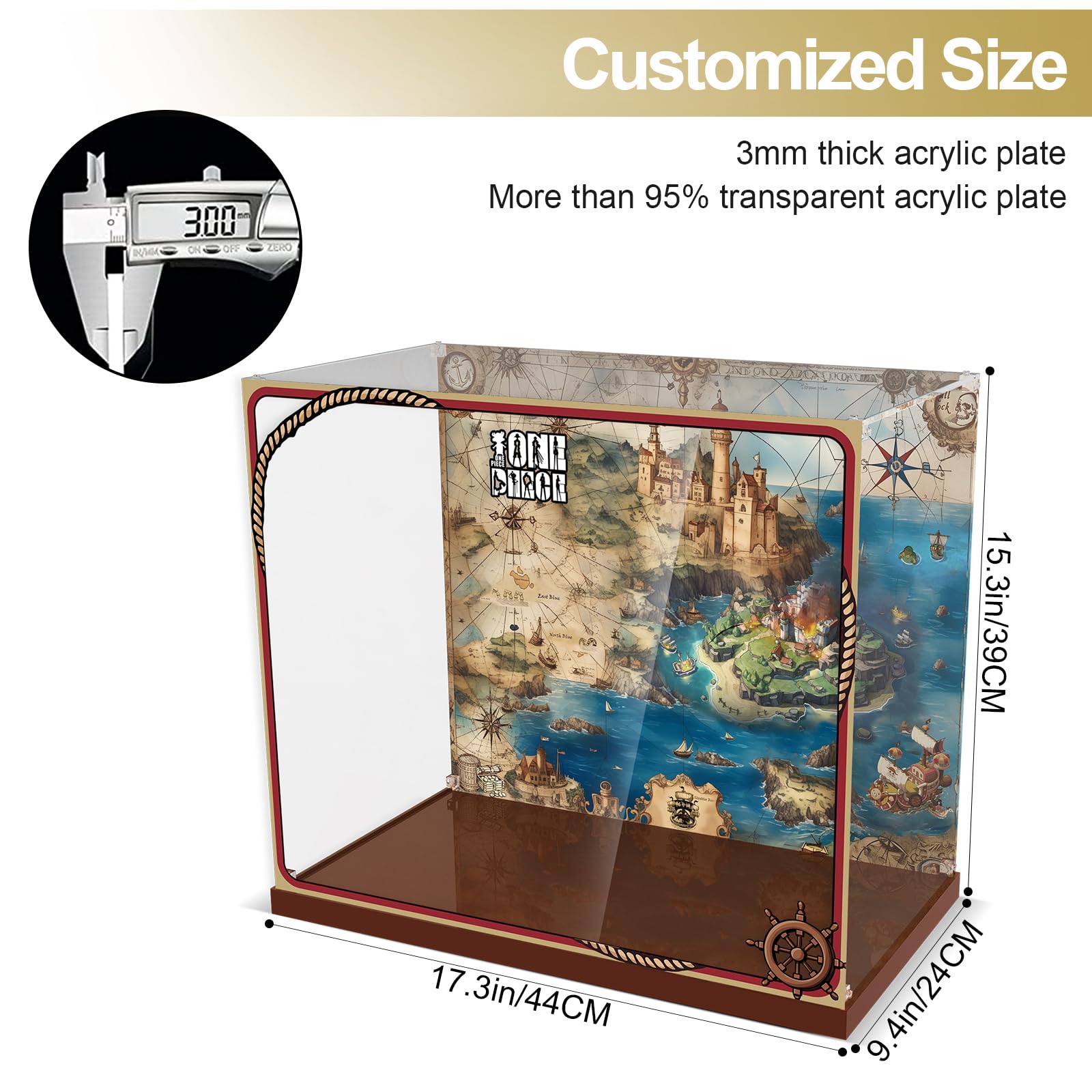 Acrylic Display Case for Lego One Piece 75639 The Going Merry Pirate Ship (Lego set not included).