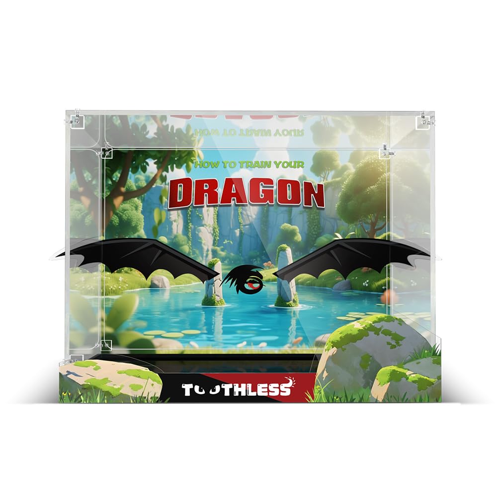 Acrylic Display Case for Lego Icons 10375 How to Train Your Dragon: Toothless (Lego set not included)