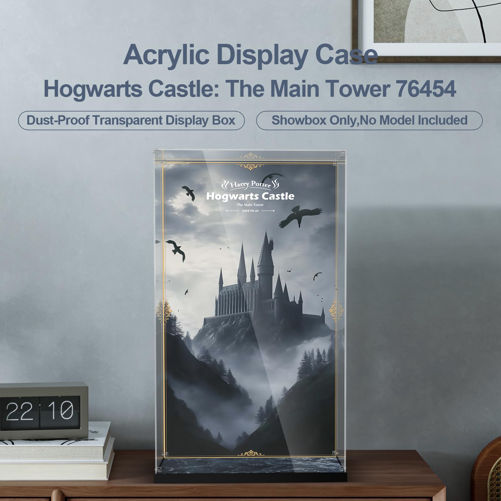 Acrylic Display Case for Lego Harry Potter 76454 Hogwarts Castle: The Main Tower (Lego set Not Included).
