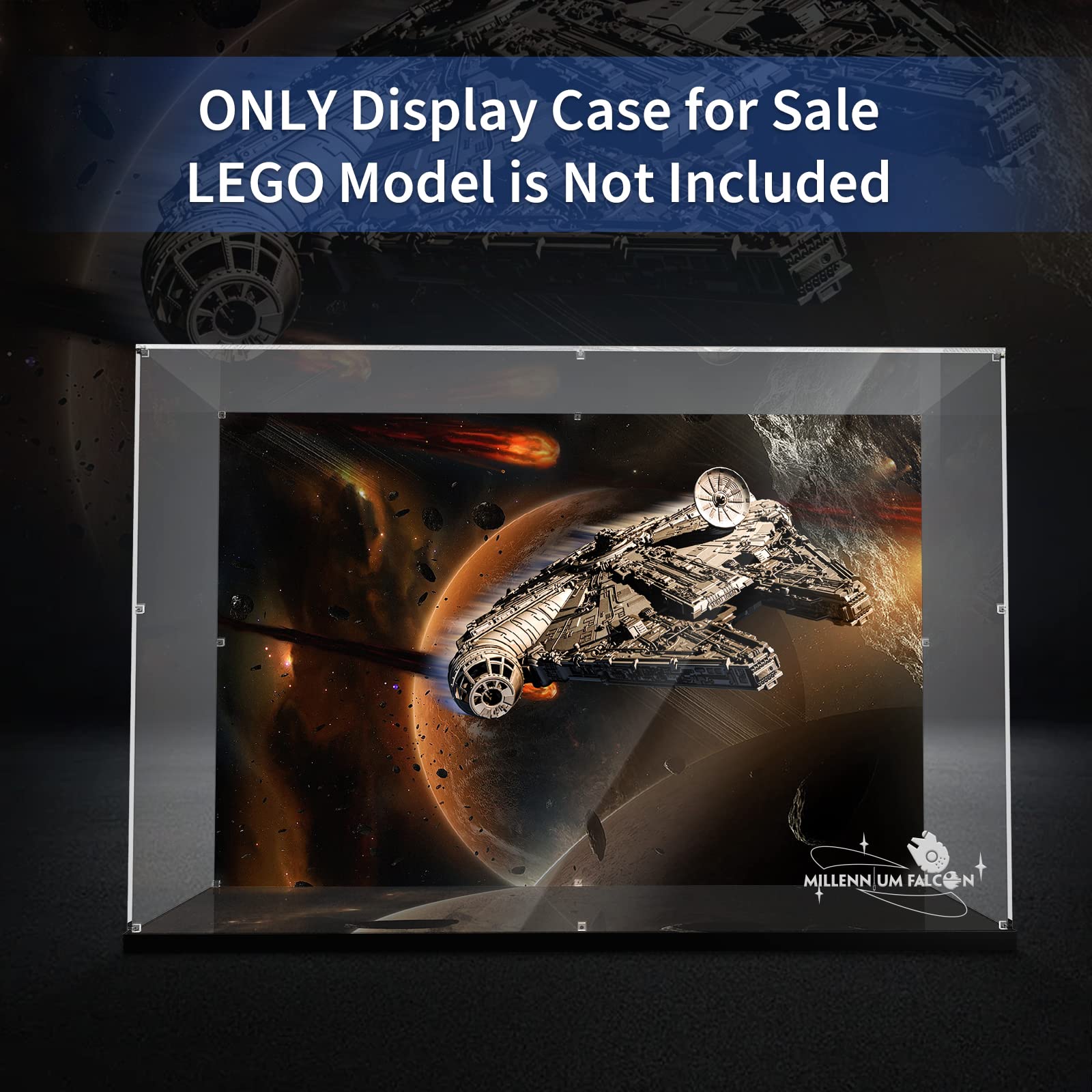 Acrylic Display Case for Lego Star Wars 75192 Millennium Falcon (Lego set NOT Included)