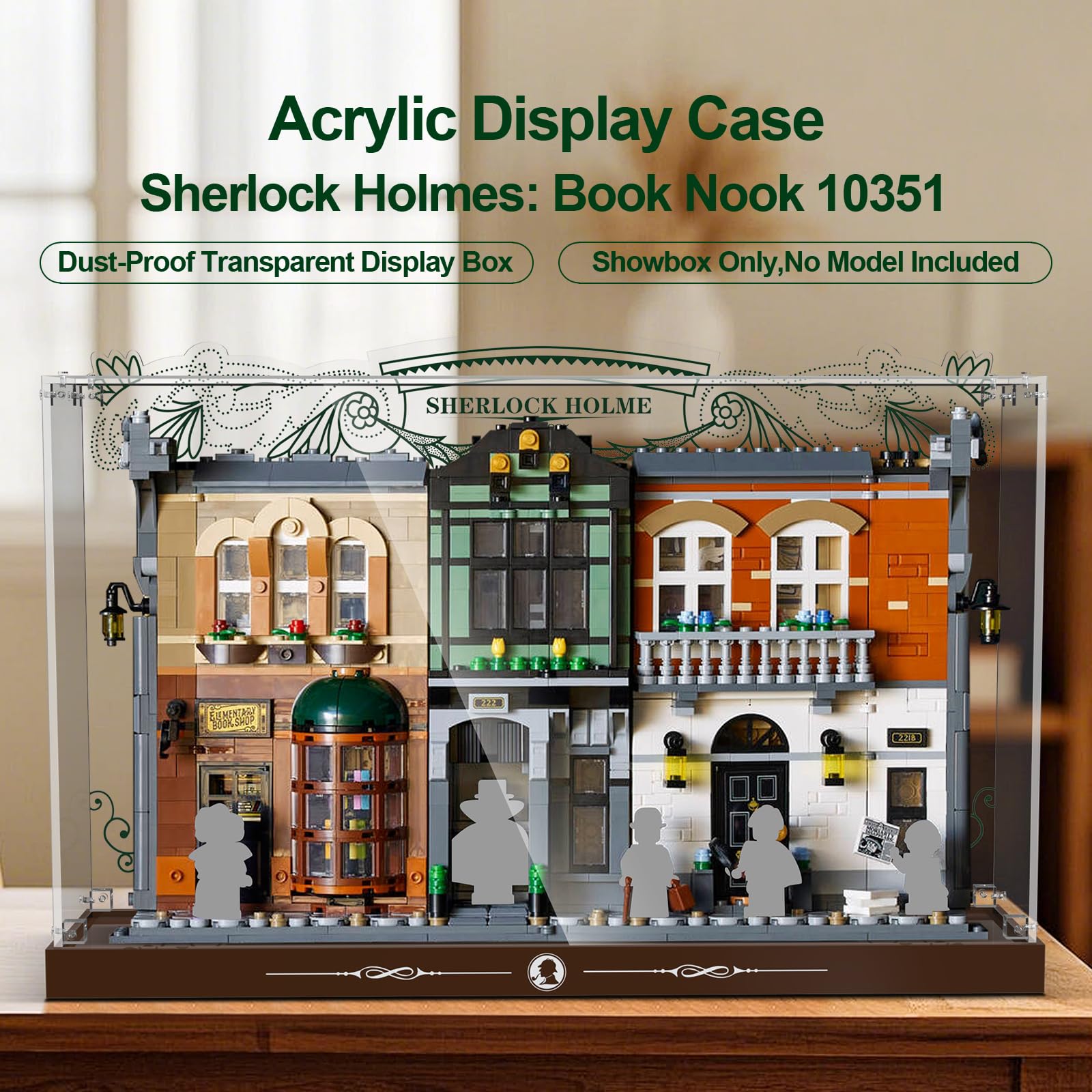 Acrylic Display Case for Lego Icons 10351 Sherlock Holmes Book Nook (Lego set Not Included)