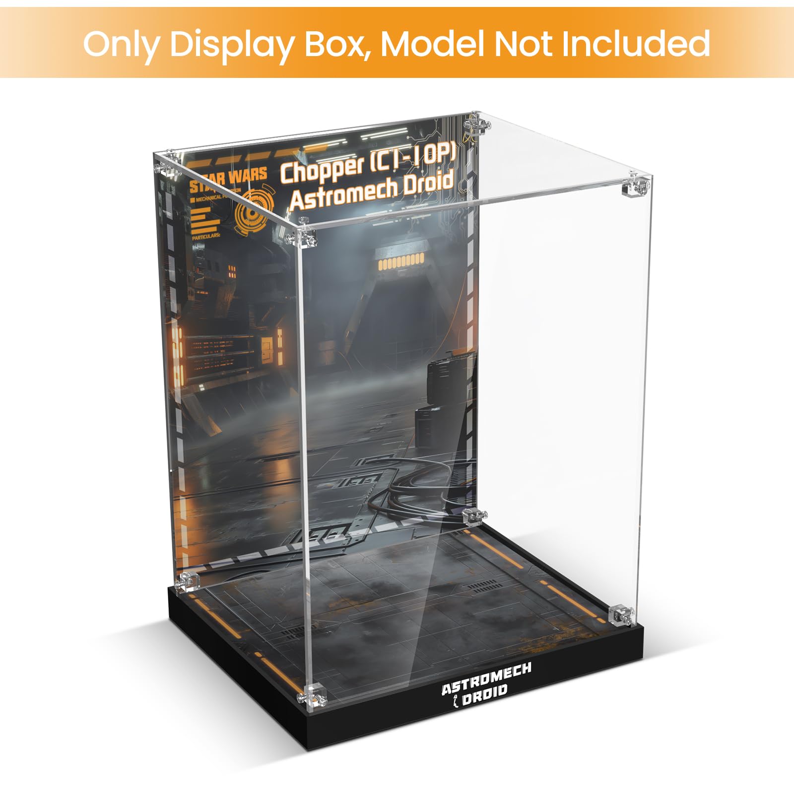 Acrylic Display Case for Lego Star Wars 75416 Chopper (C1-10P) Astromech Droid (Lego Set Not Included)