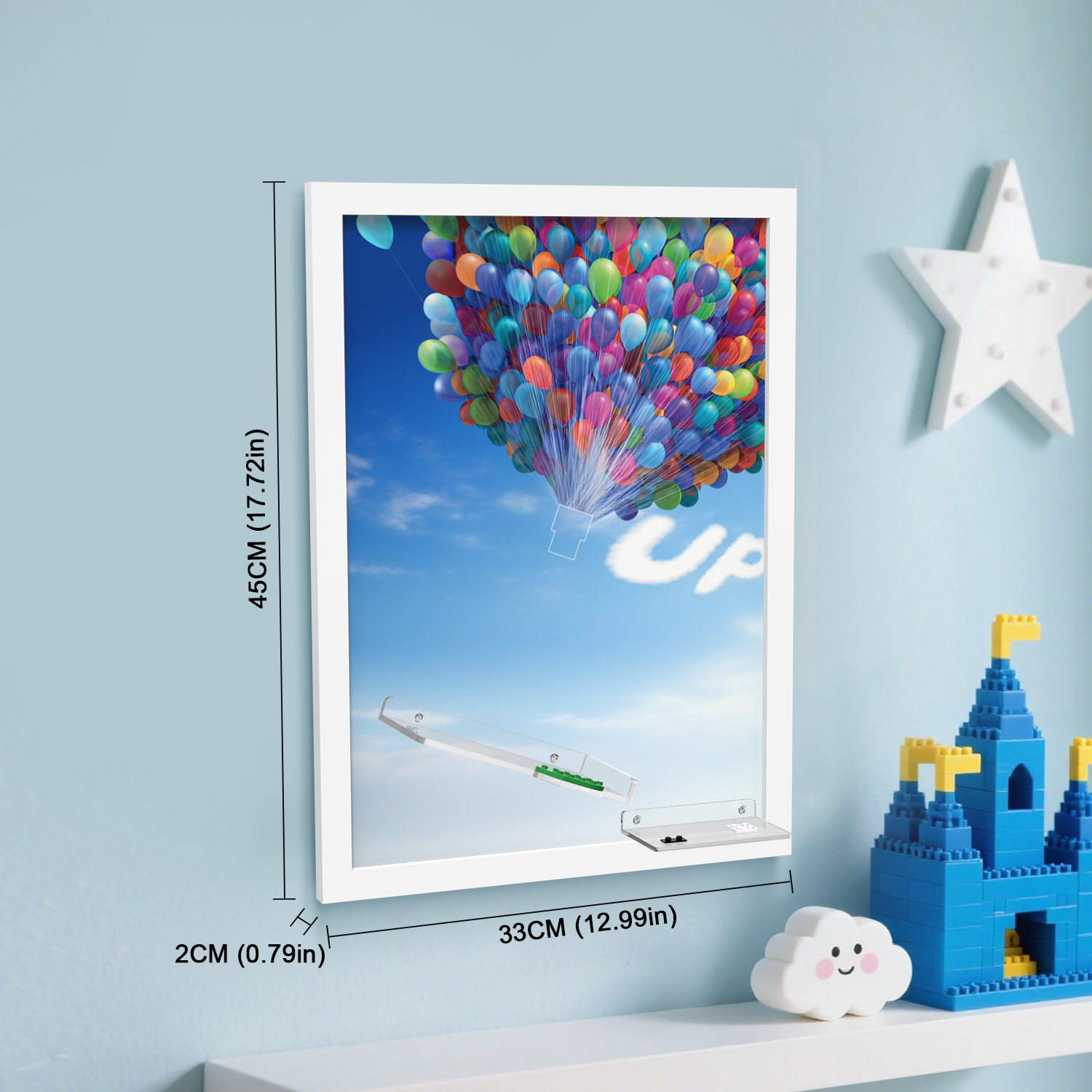 Acrylic Display Wall Mount for LEGO® Disney™ 43217 UP HOUSE (LEGO Set Not Included)