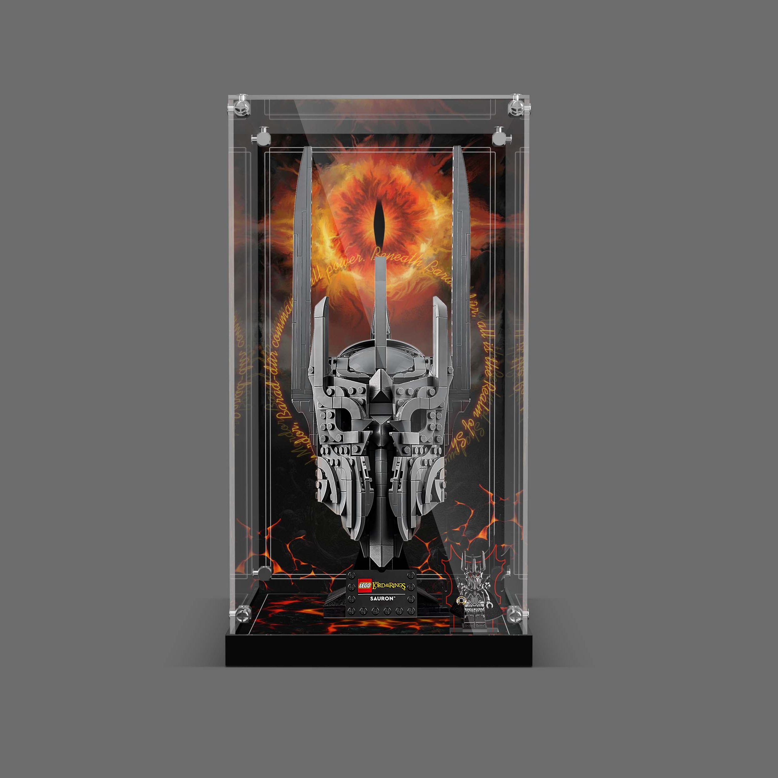 LED Light Acrylic Display Case for LEGO® Icons 11373 The Lord of the Rings: Sauron's Helmet (LEGO® Set NOT Include)