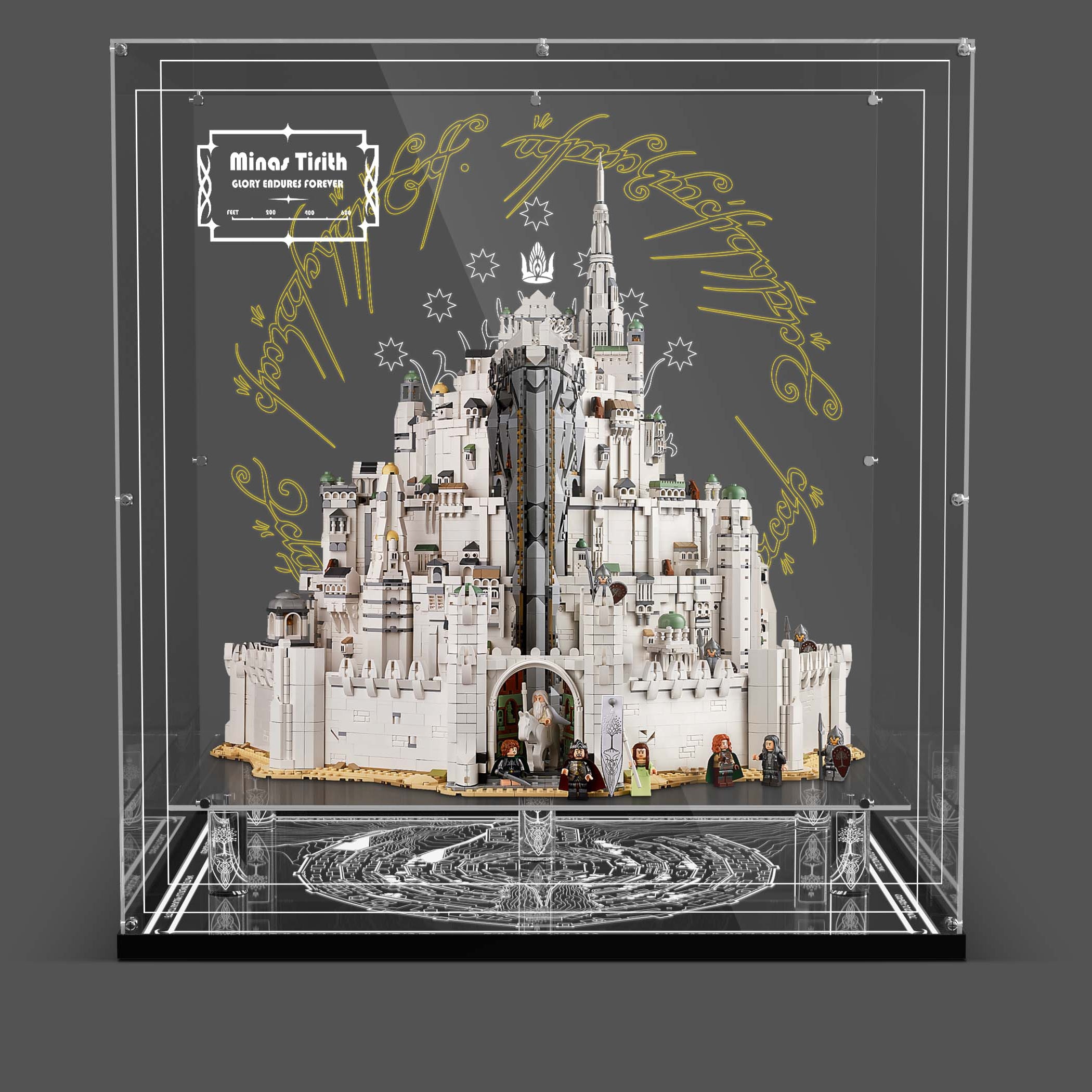 LED Light Acrylic Display Case for LEGO® Icons 11377 The Lord of the Rings: Minas Tirith™ (LEGO® Set NOT Include)