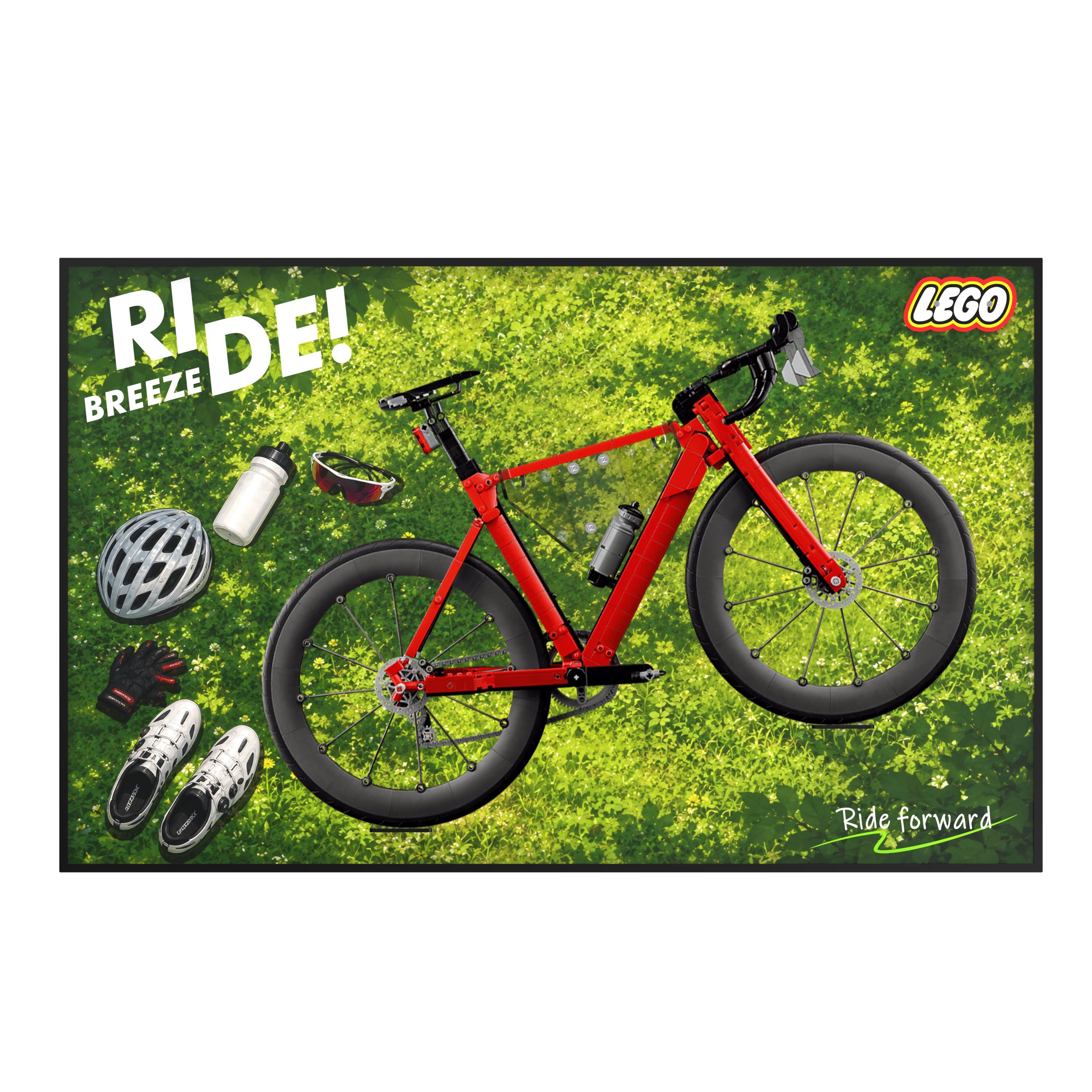 Display Wall Mount for LEGO® Icons 11380 Road Bike (LEGO® Set Not Included).