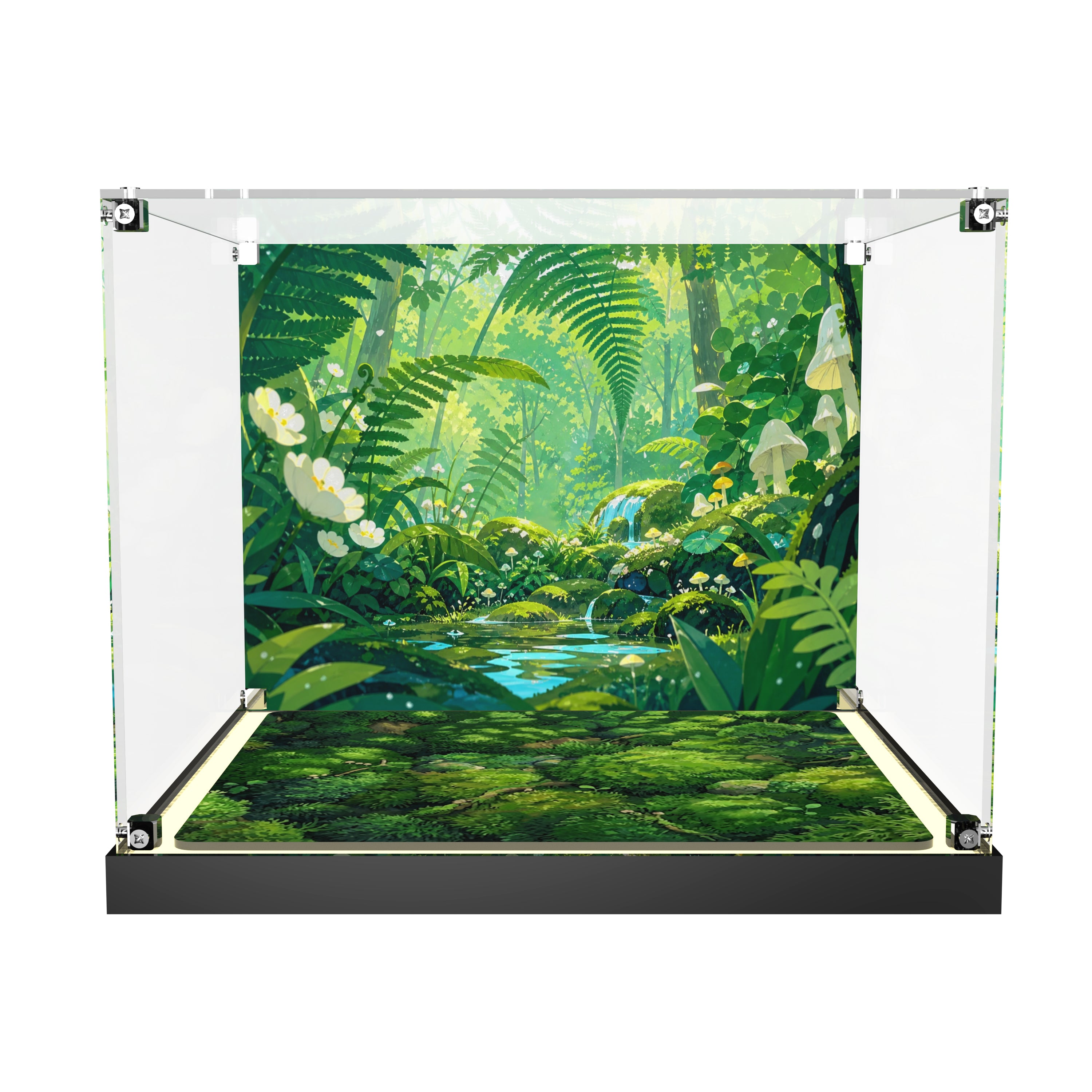 LED Light Acrylic Display Case for LEGO® Botanicals 11505 Woodland Mushrooms (LEGO® Set NOT Include)