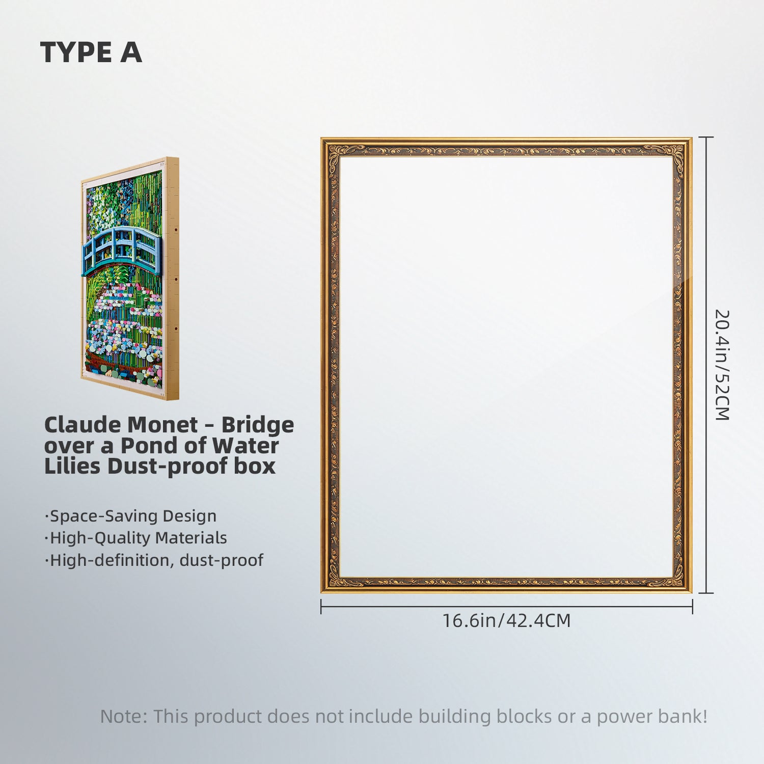 LED Light Acrylic Display Case for LEGO® Art 31220 Claude Monet – Bridge over a Pond of Water Lilies(LEGO® Set NOT Include)