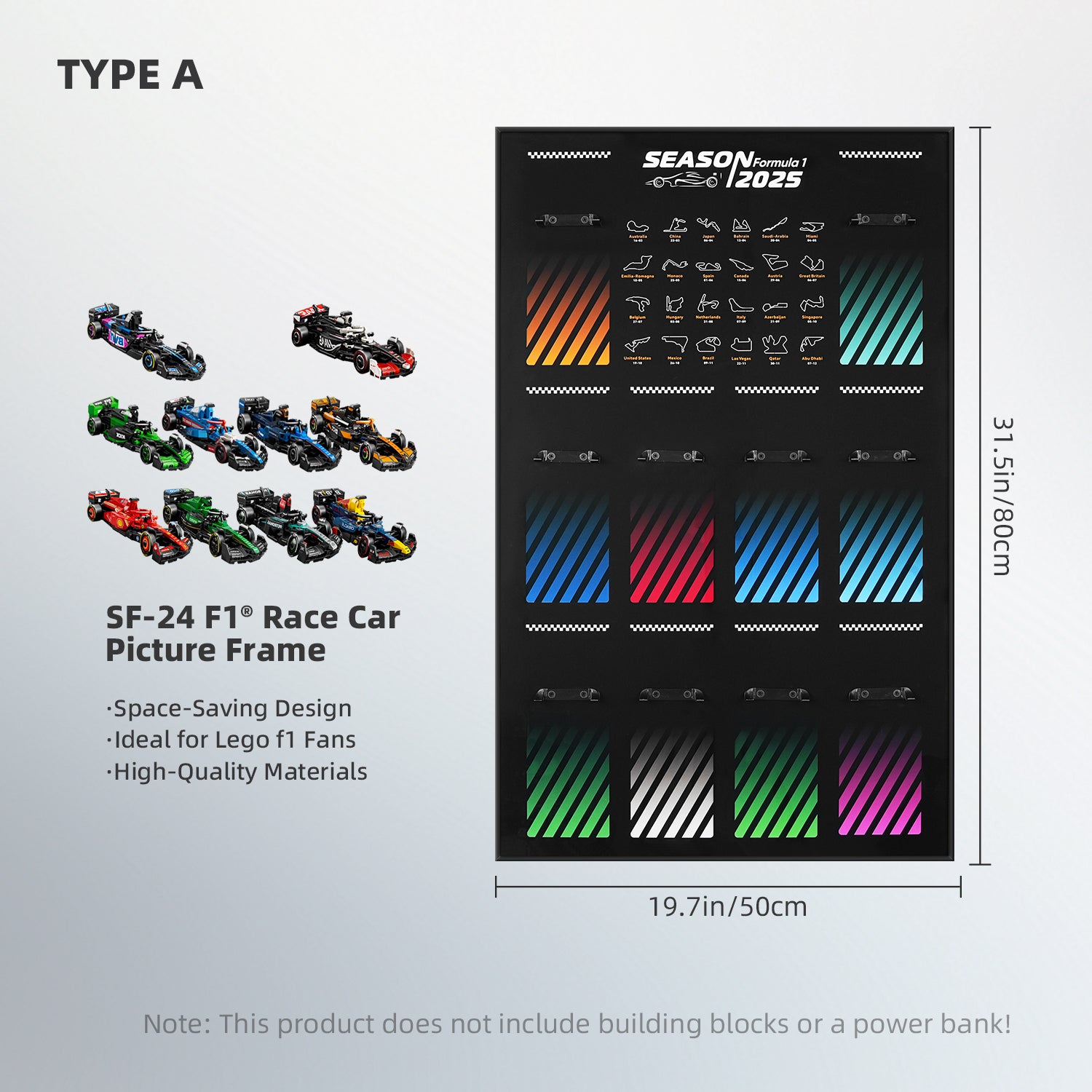 Display Wall Mount 2025 for LEGO® Speed Champions 66802 (77422-77251)