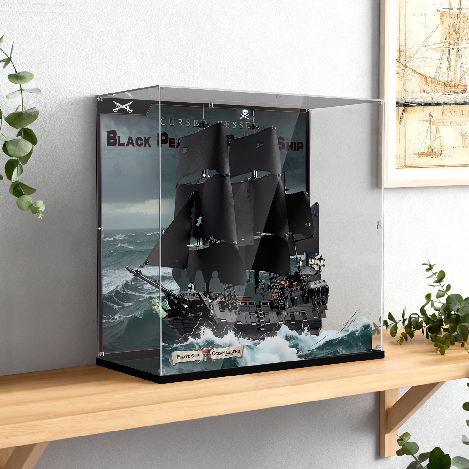 Acrylic Display Case for LEGO® Icons 10365 Movie-accurate Jack Sparrow's Pirate Ship (LEGO® Set NOT Include)
