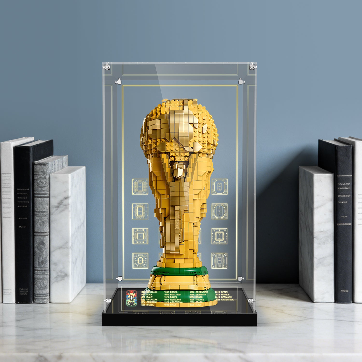 LED Light Acrylic Display Case for LEGO® Editions 43020 FIFA World Cup™ Official Trophy (LEGO® Set Not Included).