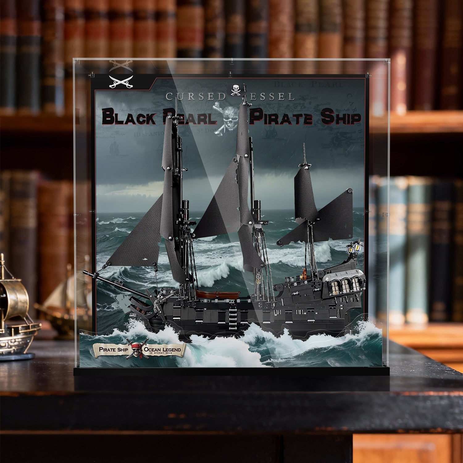 Acrylic Display Case for LEGO® Icons 10365 Movie-accurate Jack Sparrow's Pirate Ship (LEGO® Set NOT Include)