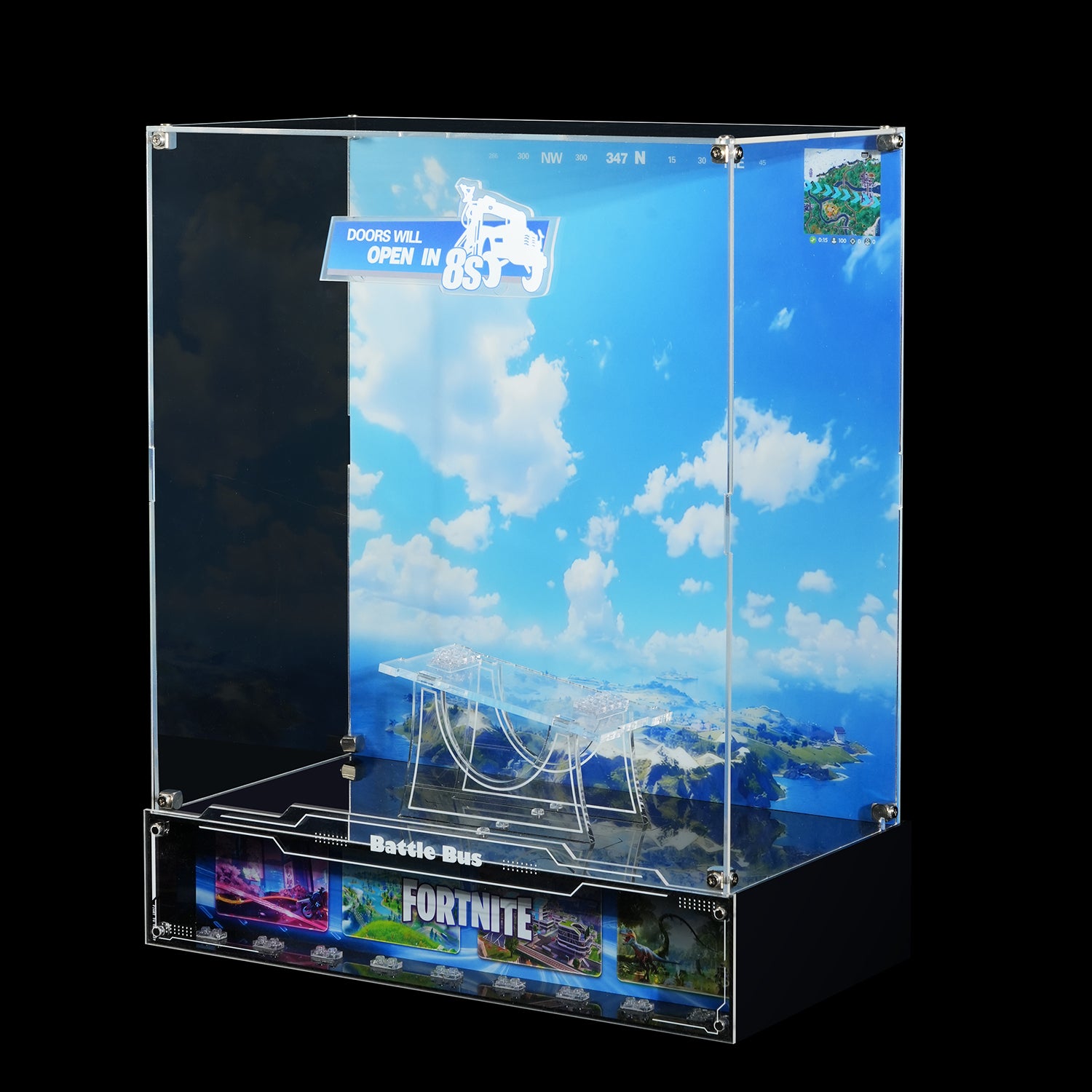 Acrylic Display Case for LEGO® Fortnite 77073 Battle Bus (LEGO® Set NOT Include)