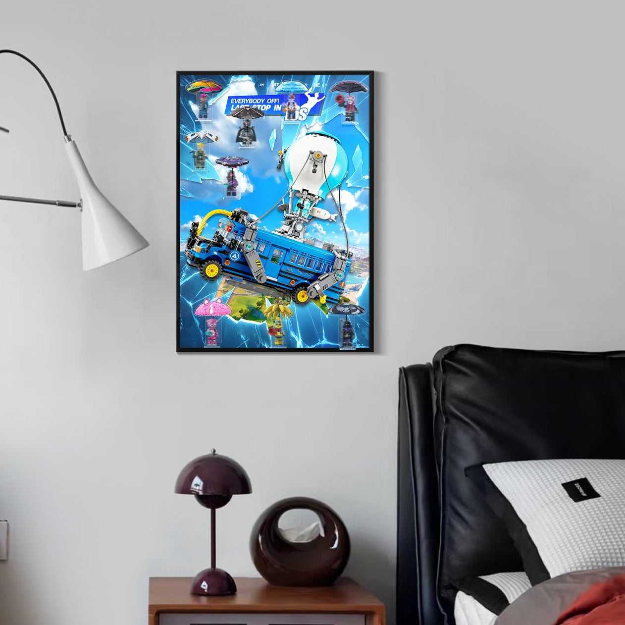 Acrylic Display Wall Mount for LEGO® Fortnite 77073 Battle Bus (LEGO® set Not Included).