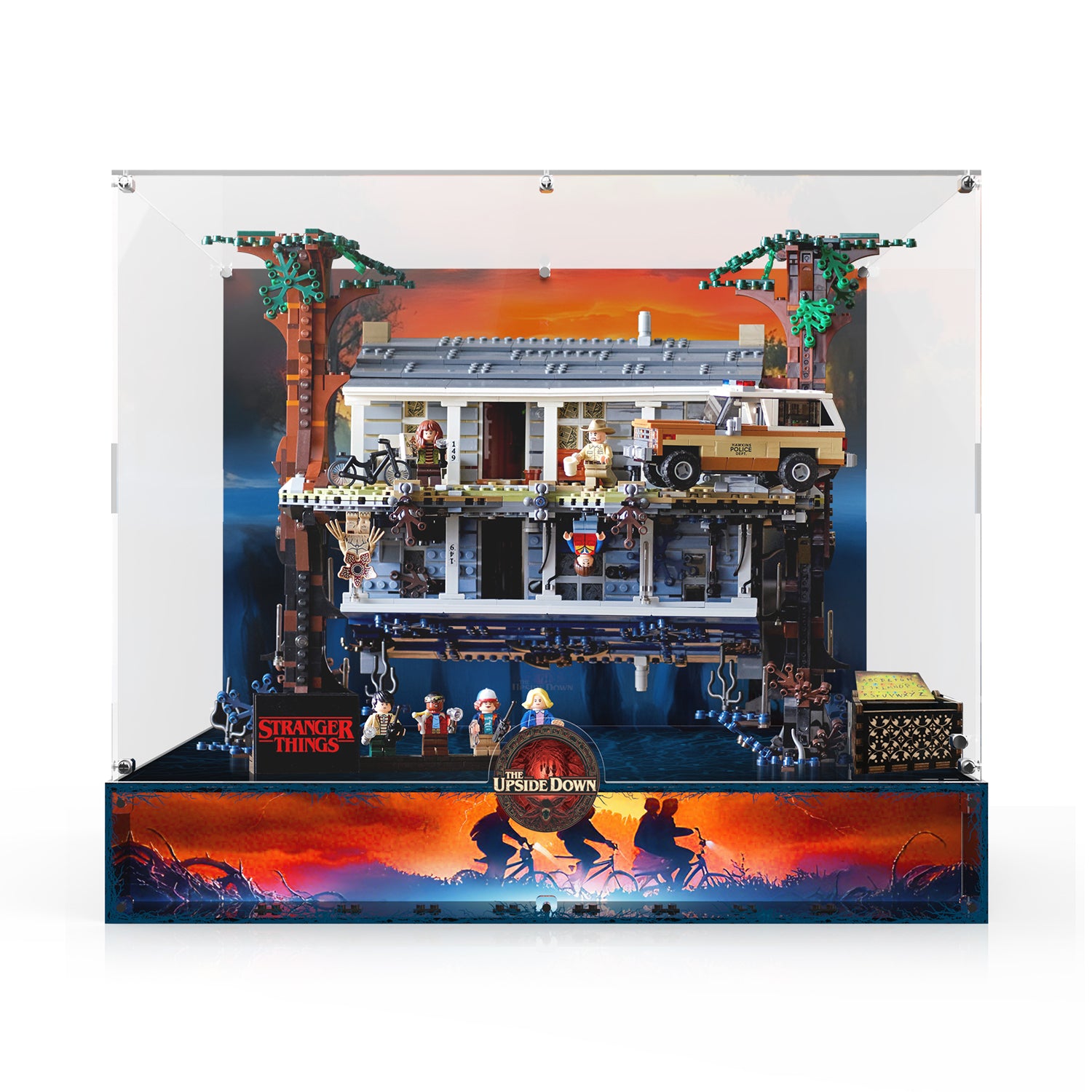 LED Light Acrylic Display Case for LEGO® Stranger Things 75810 The Upside Down (LEGO® Set Not Included).