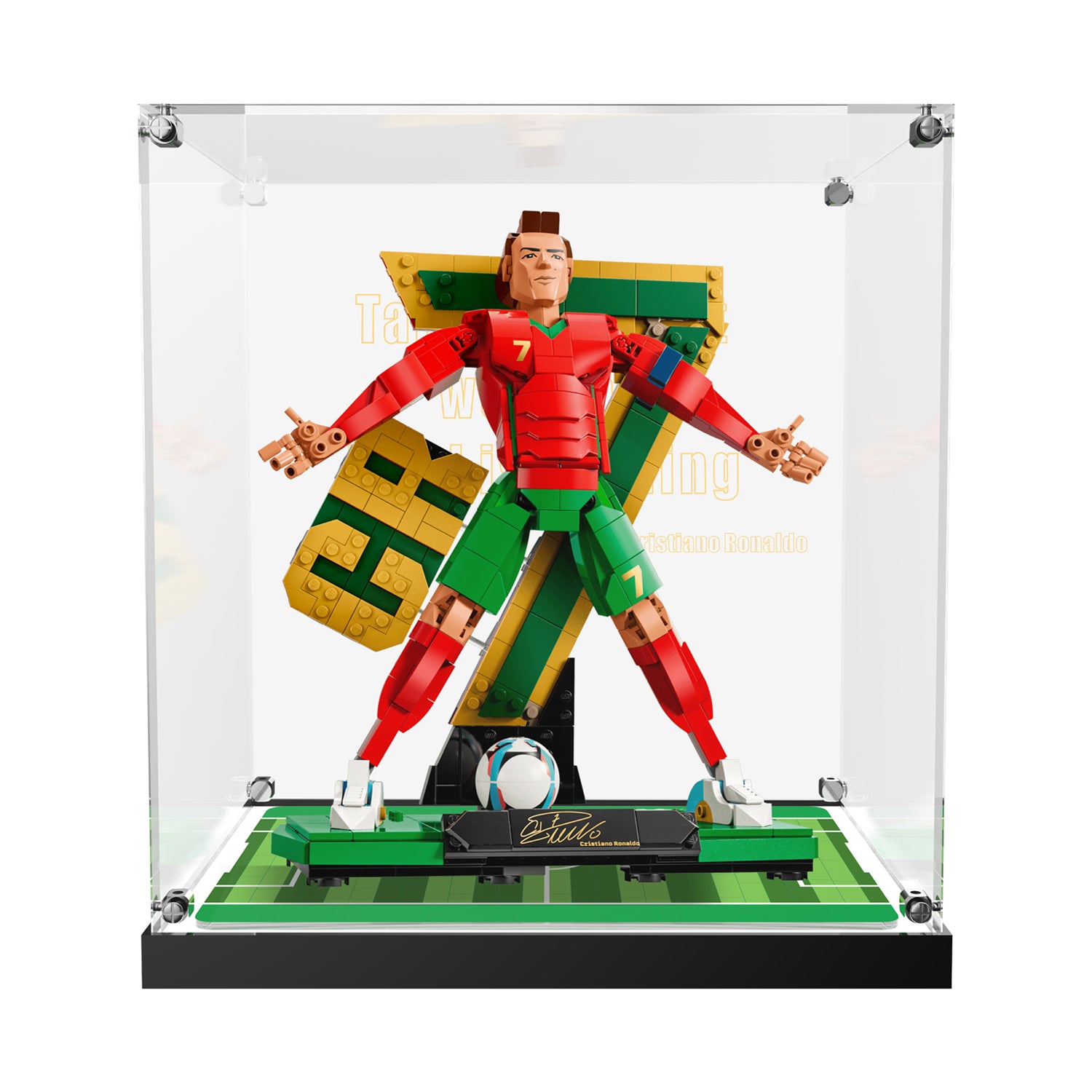 LED Light Acrylic Display Case for LEGO® Editions 43016 Cristiano Ronaldo – Football Legend (LEGO® Set NOT Included)