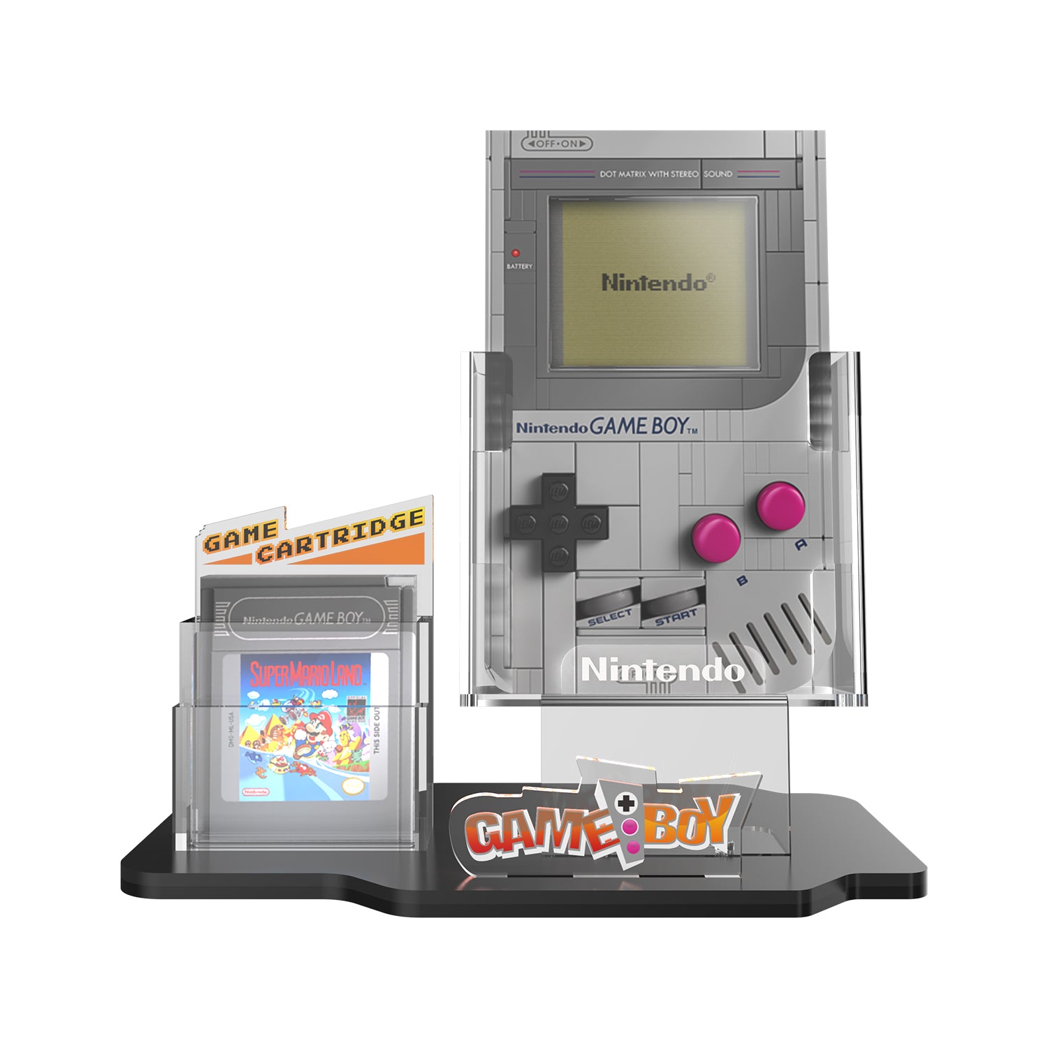 Acrylic Display stand for LEGO® Super Mario 72046 Game Boy  (LEGO® Set NOT Include)