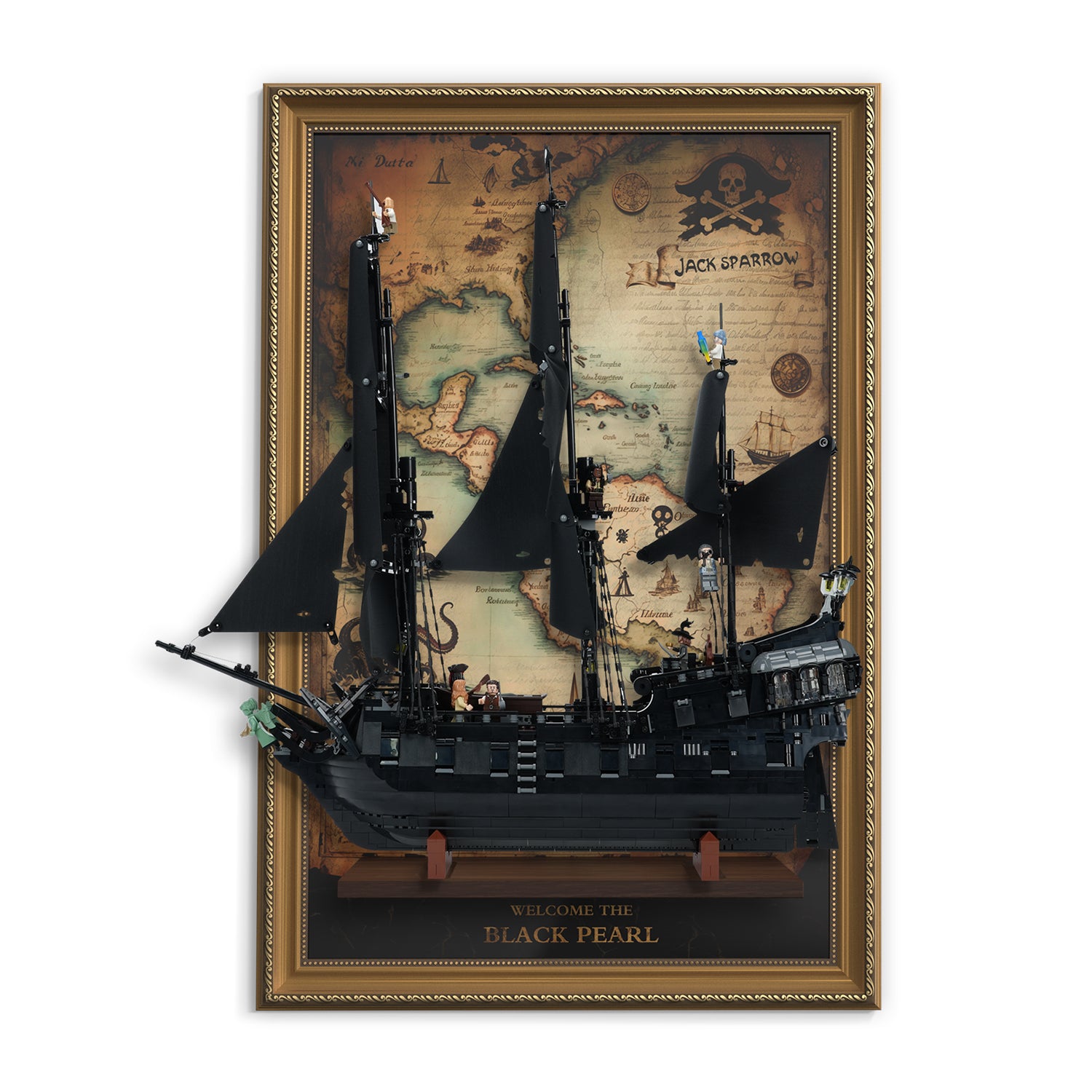 Display Wall Mount for LEGO® Icons 10365 Captain Jack Sparrow's Pirate Ship ( LEGO® Set Not Included)