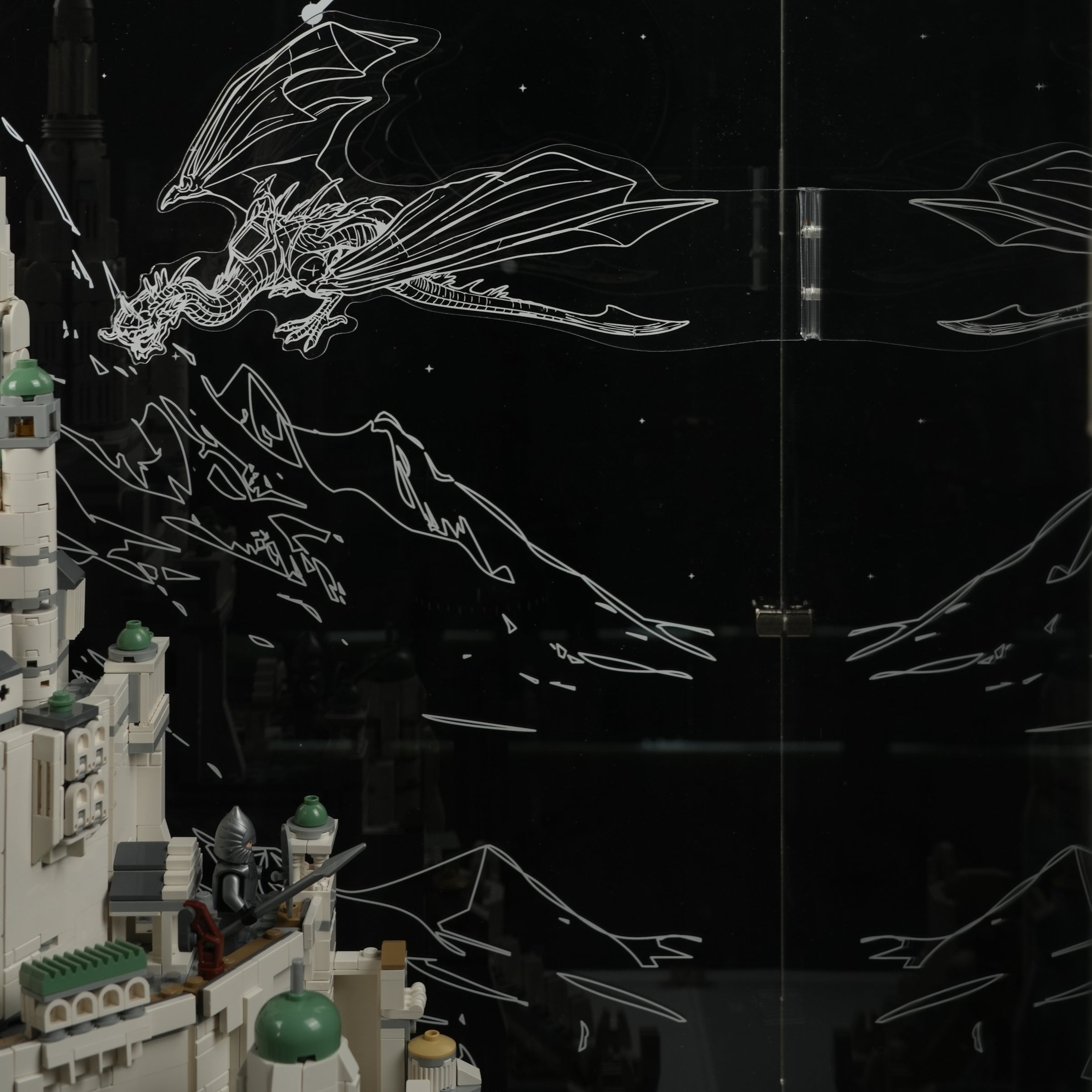 LED Light Acrylic Display Case for LEGO® Icons 11377 The Lord of the Rings: Minas Tirith™ (LEGO® Set NOT Include)
