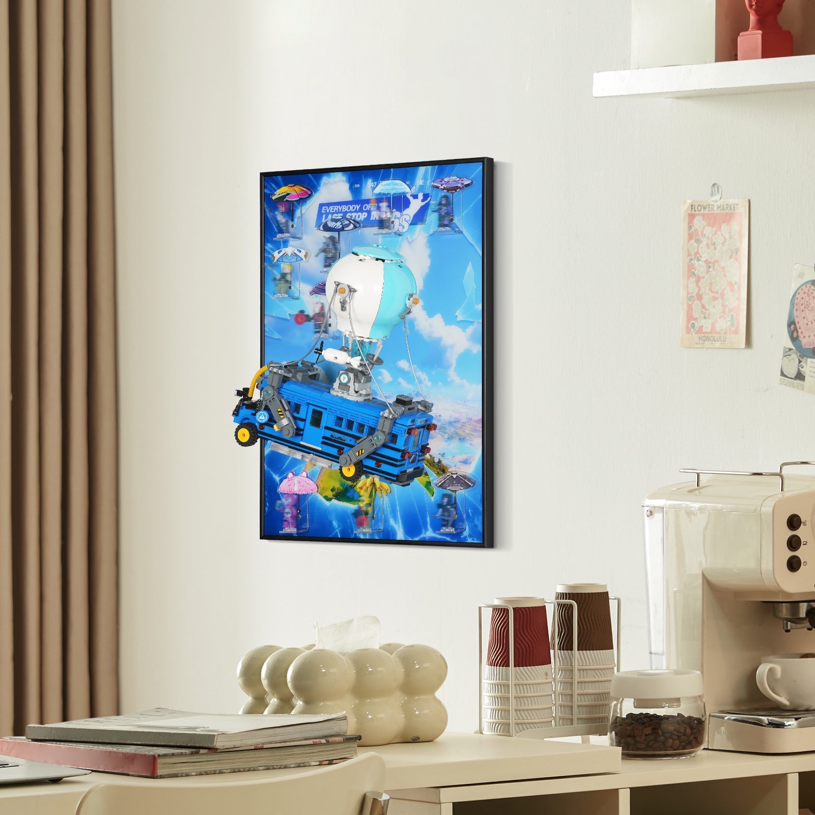 Acrylic Display Wall Mount for LEGO® Fortnite 77073 Battle Bus (LEGO® Set NOT Included/USA CLEARANCE SALE)
