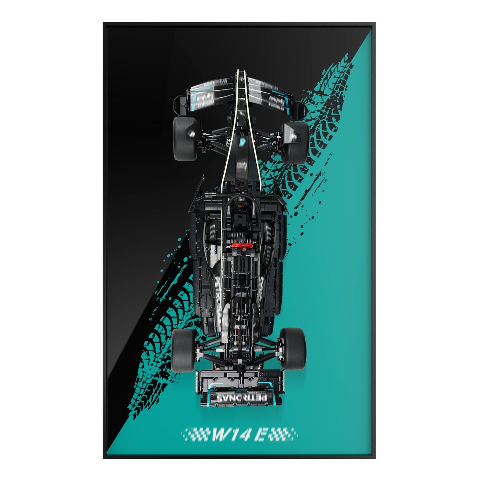 LED Light acrylic Display Wall Mount for LEGO® 42171 Technic W14 E Performance F1 Car (LEGO® Set NOT Include)