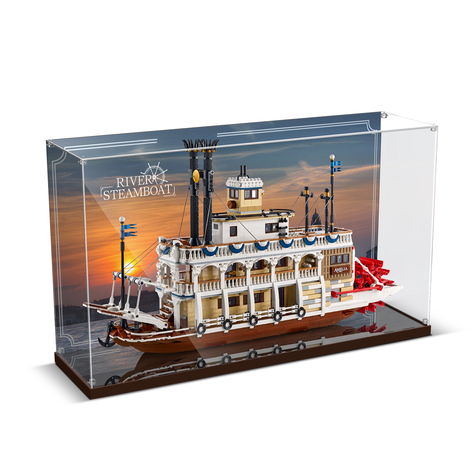 Acrylic Display Case for Lego River Steamboat Model Building Set 21356 (Box Only, No Model) (Box Only, No Model)